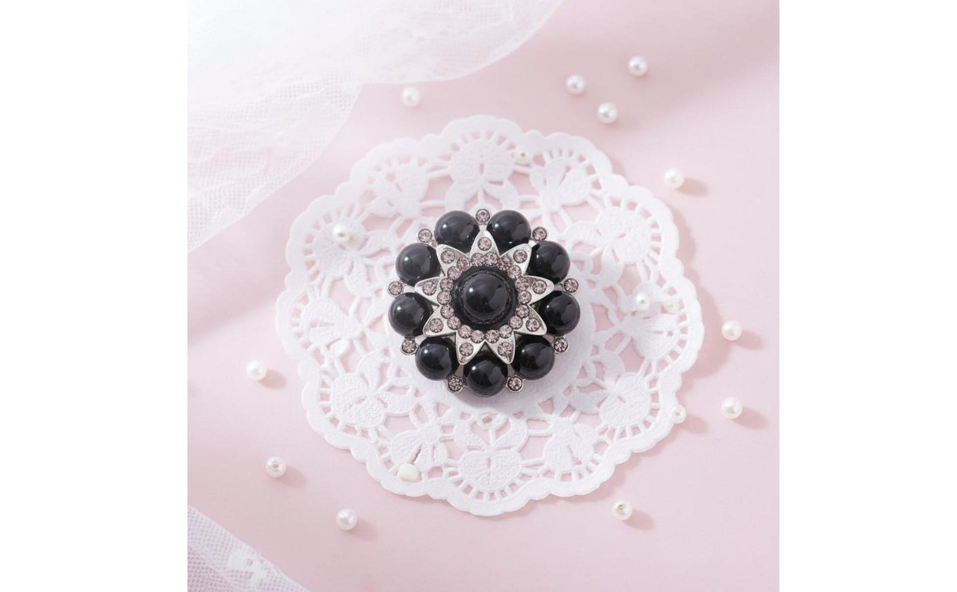 Bouton Perle et Cristal Design Élégant Bouton Rond Perles et Cristal Haute