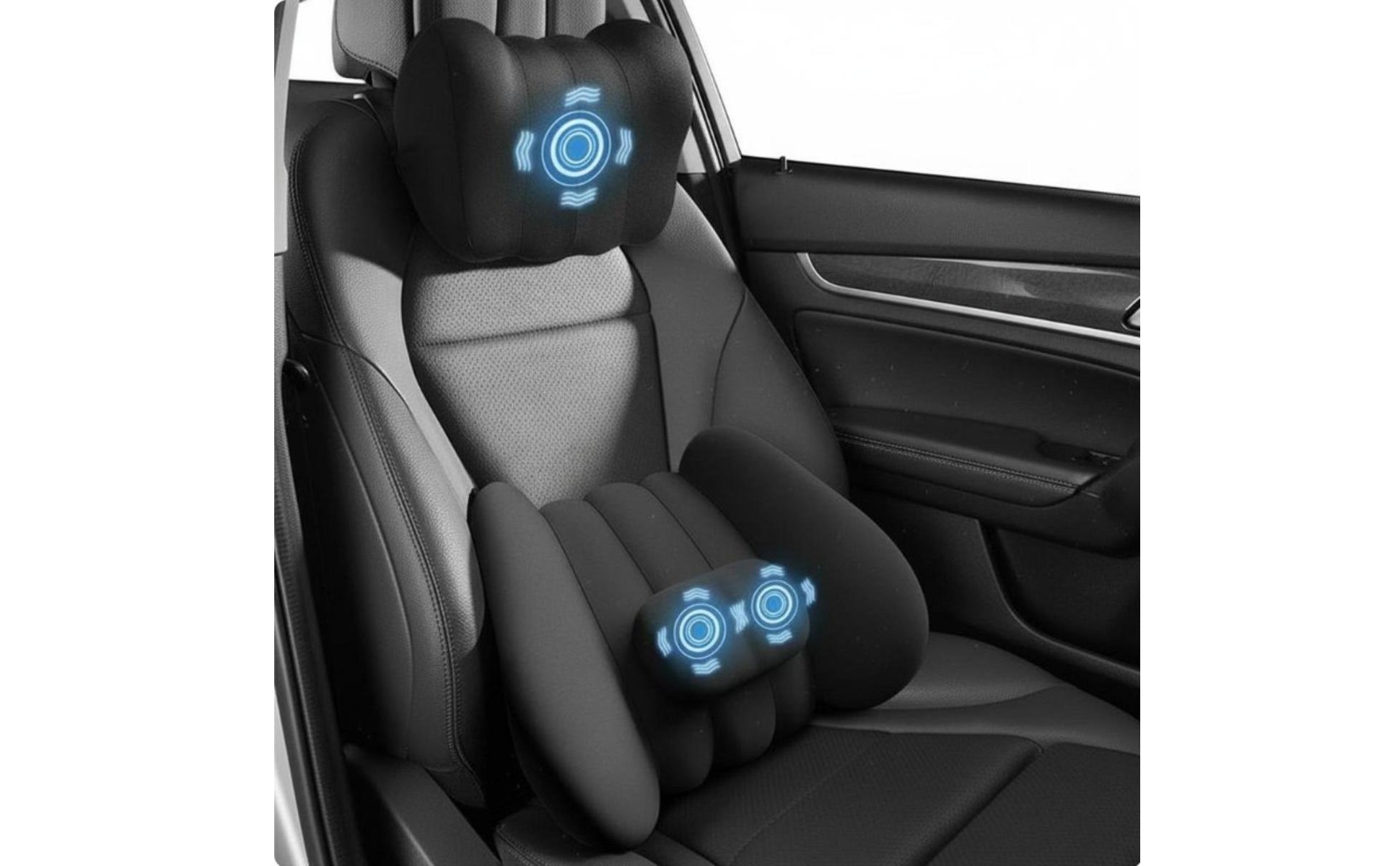 2 Pièces Coussin de Siège de Voiture Massant Intensité Réglable pour Conducteurs