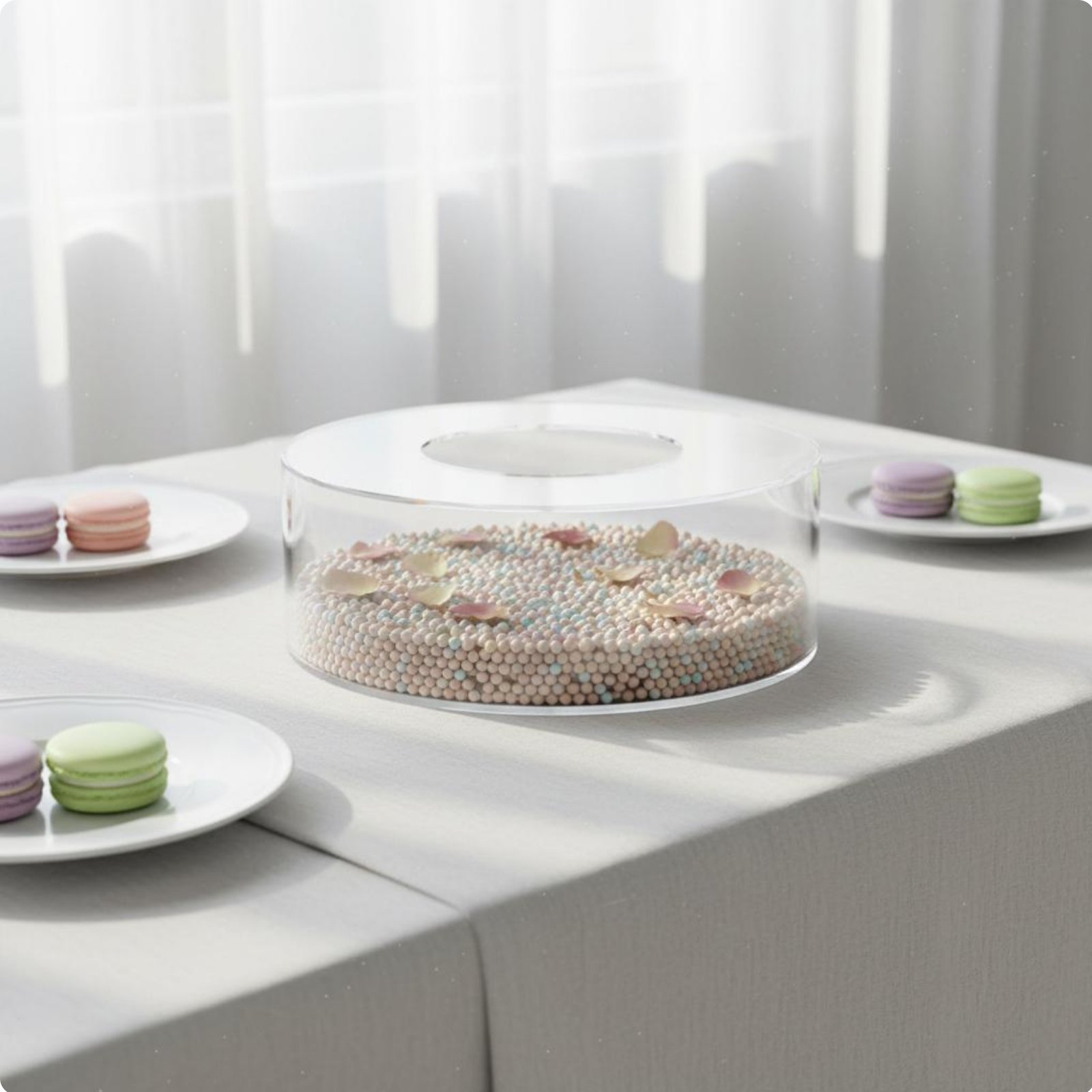 Fillable Acrylic Cake Stand Stackable Clear Fillable Display Box for Wedding