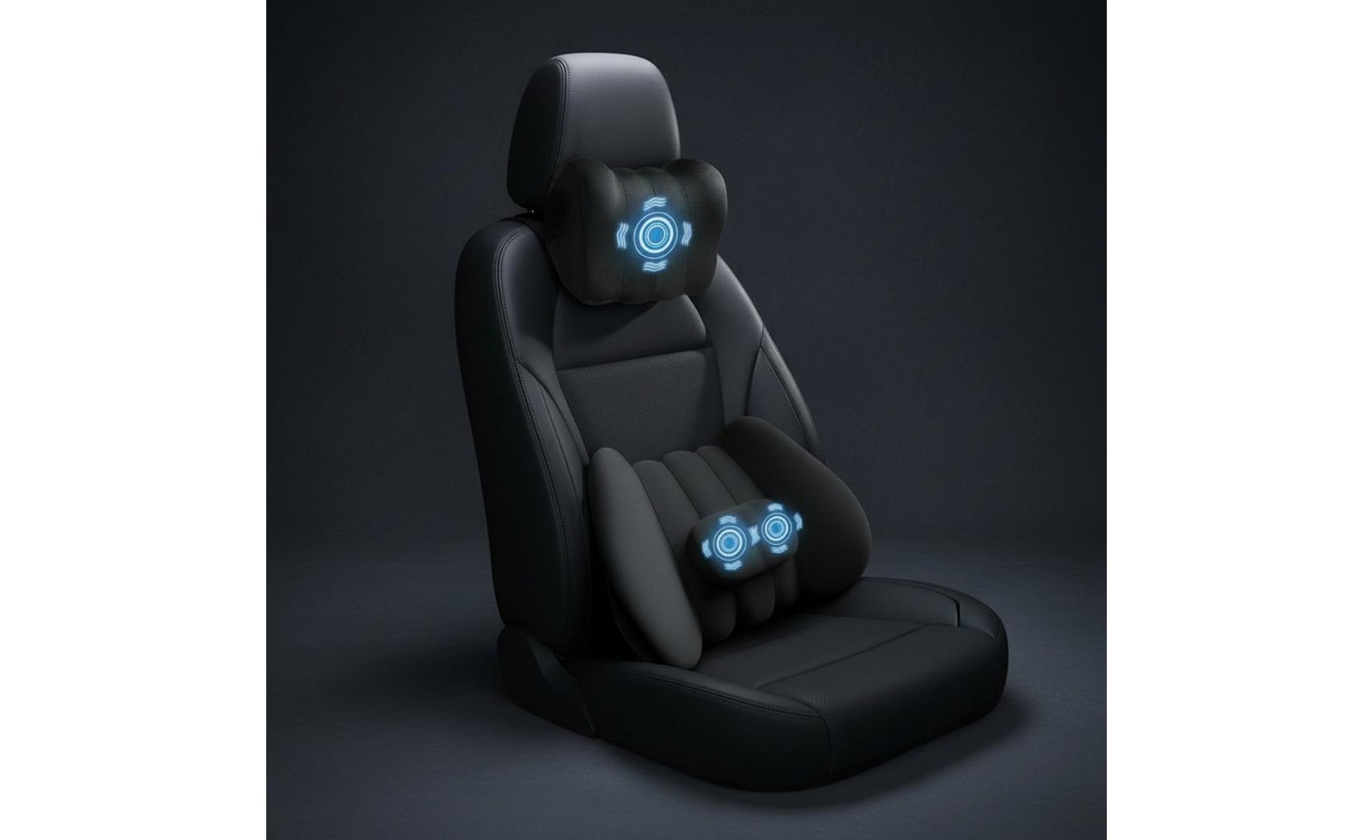 2 Pièces Coussin de Siège de Voiture Massant Intensité Réglable pour Conducteurs