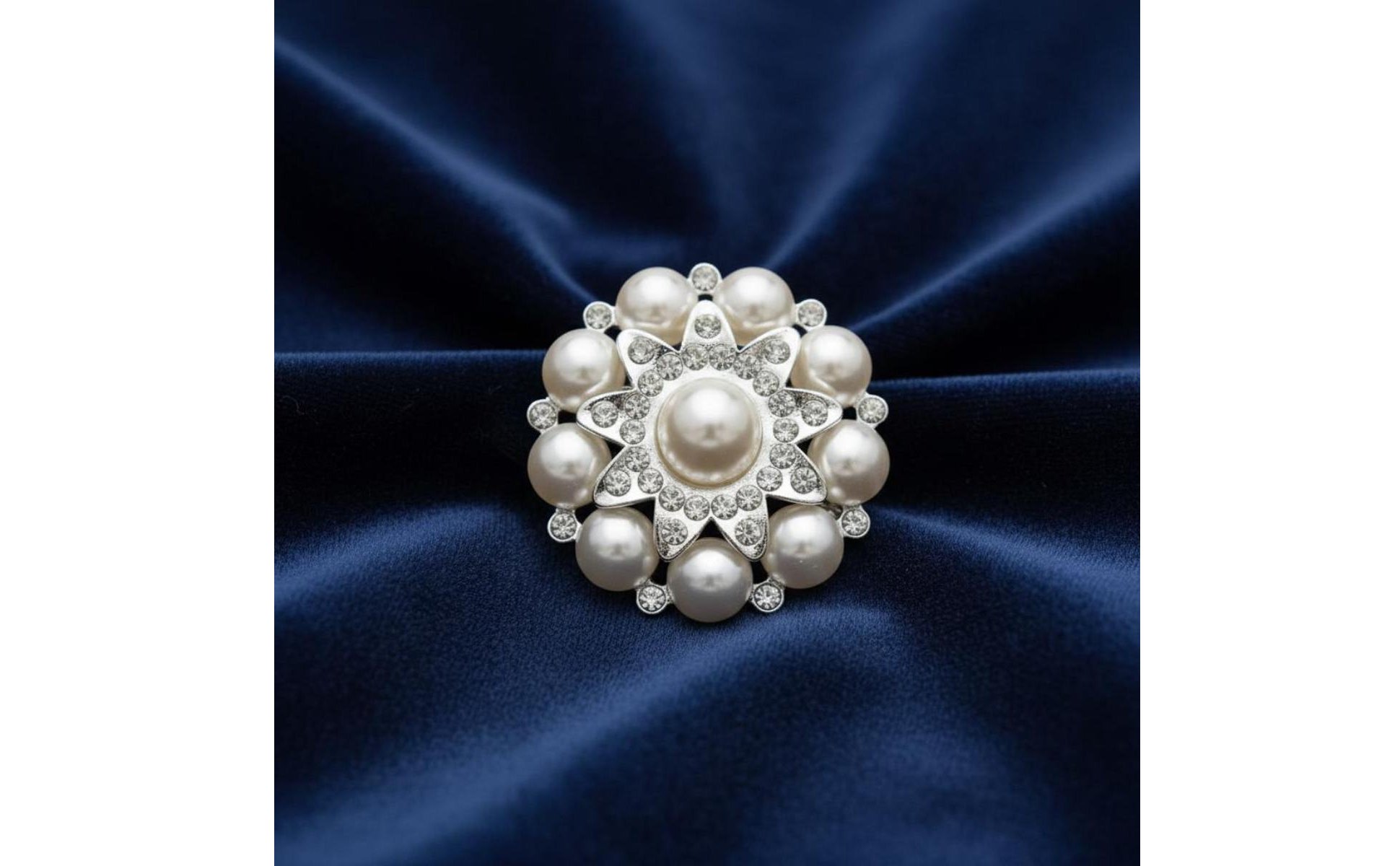 Bouton Perle et Cristal Design Élégant Bouton Rond Perles et Cristal Haute