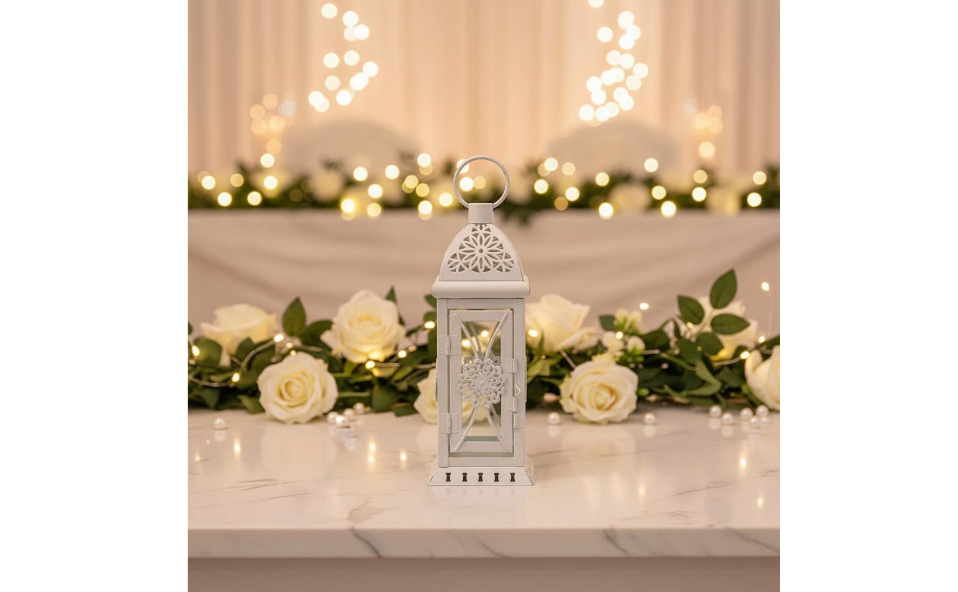 3 Pieces Hollow Top Candle Lantern Iron and Glass Construction for Party, Patio