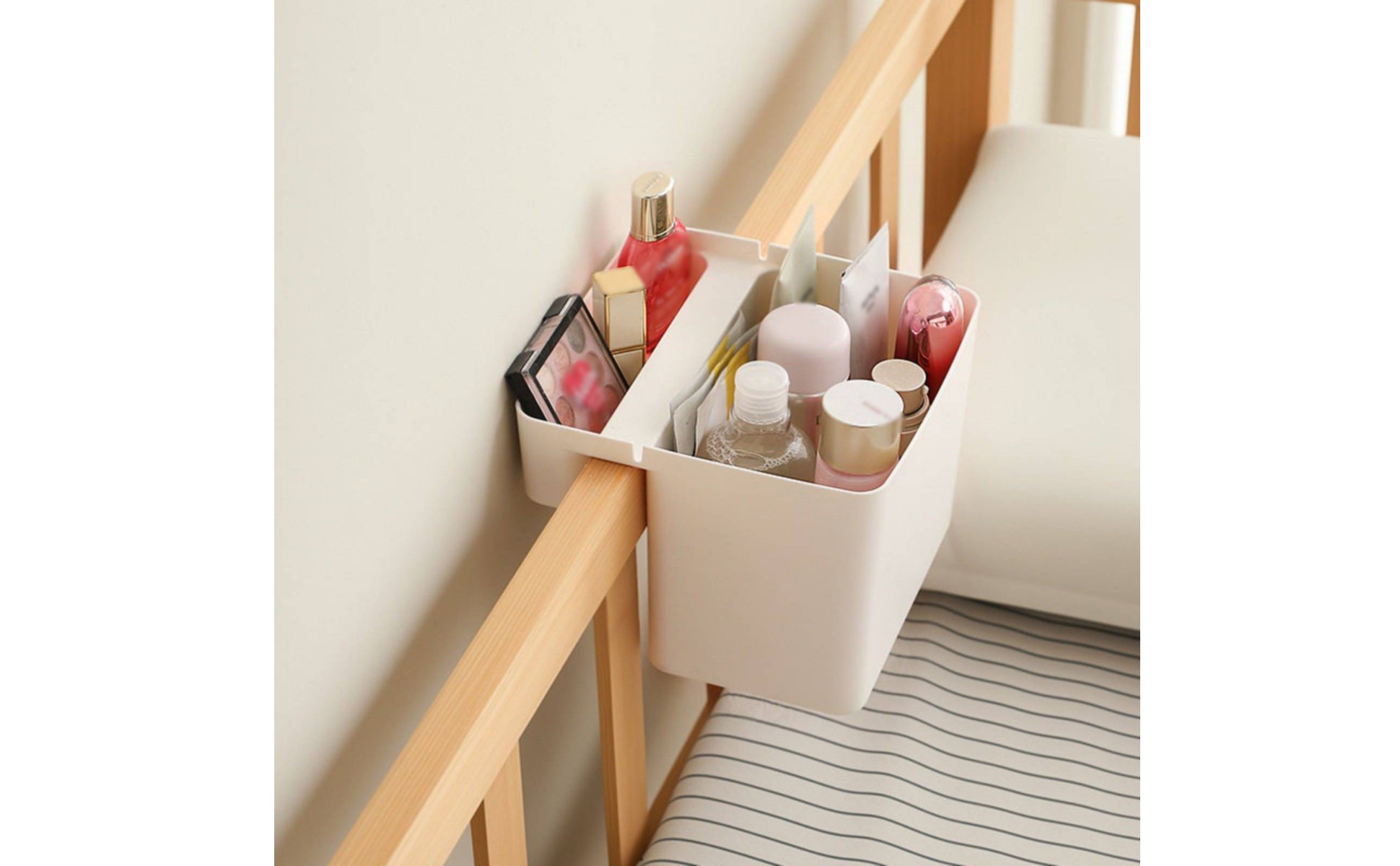 Bunk Bed Storage Organizer No Installation Dorm Room Bedside Shelf