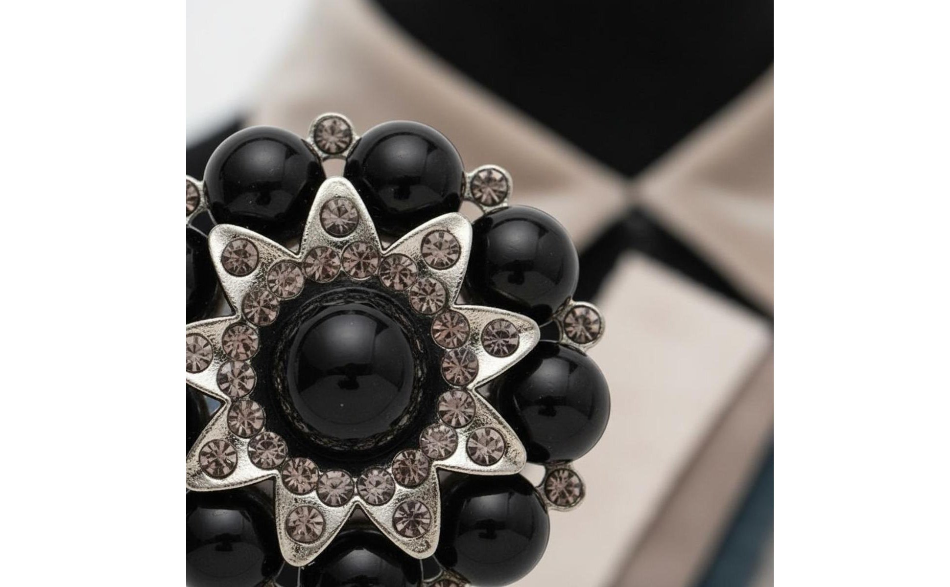 Bouton Perle et Cristal Design Élégant Bouton Rond Perles et Cristal Haute
