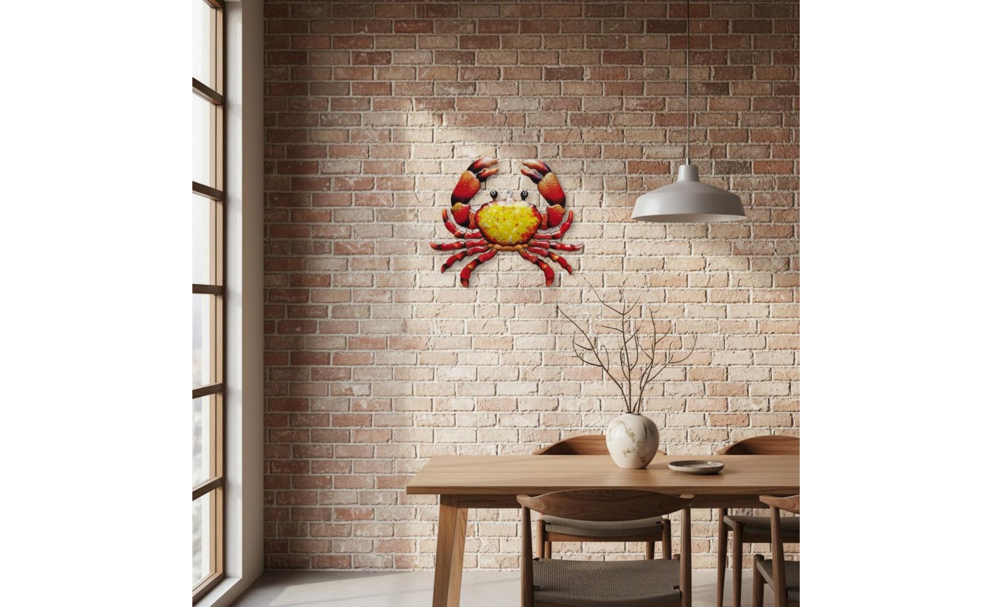 Metal Crab Wall Art Seafood Design Crab Wall Hanging Easy to Hang for Bathroom