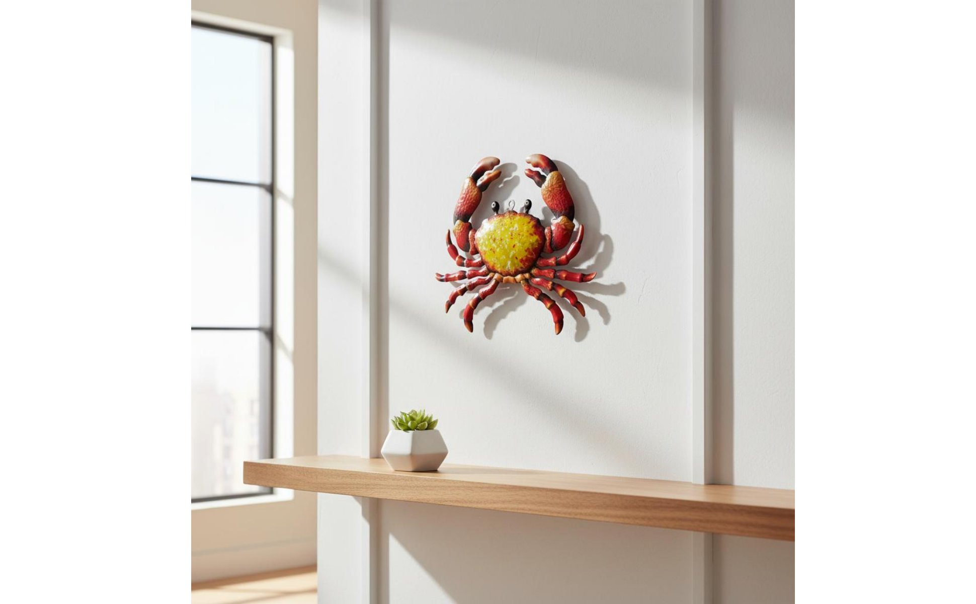 Metal Crab Wall Art Seafood Design Crab Wall Hanging Easy to Hang for Bathroom