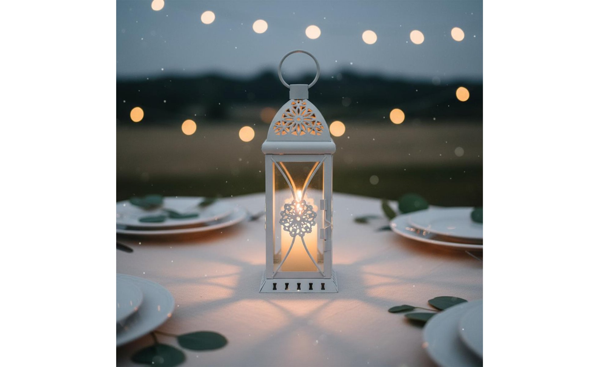 3 Pieces Hollow Top Candle Lantern Iron and Glass Construction for Party, Patio