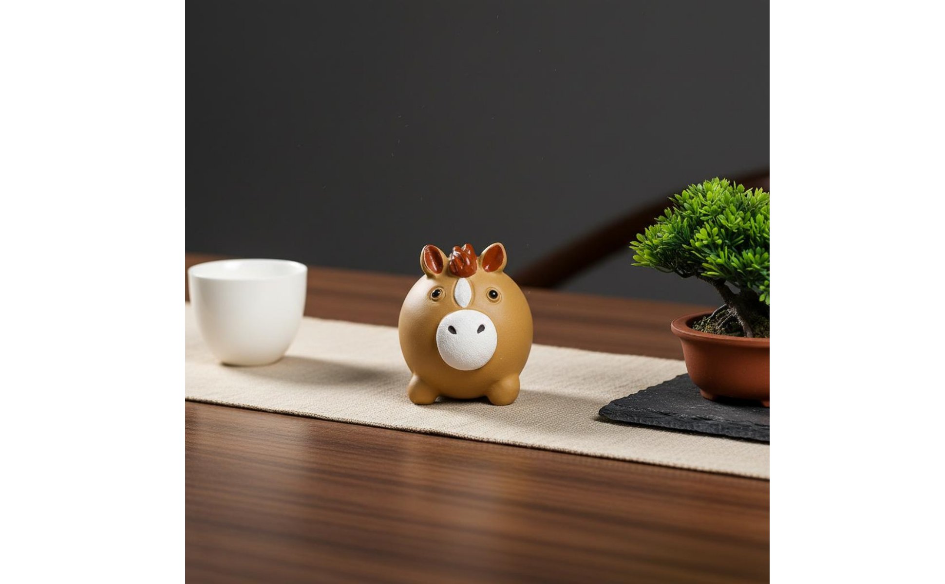 Chubby Horse Tea Pet Handmade for Desktop, Home Decor