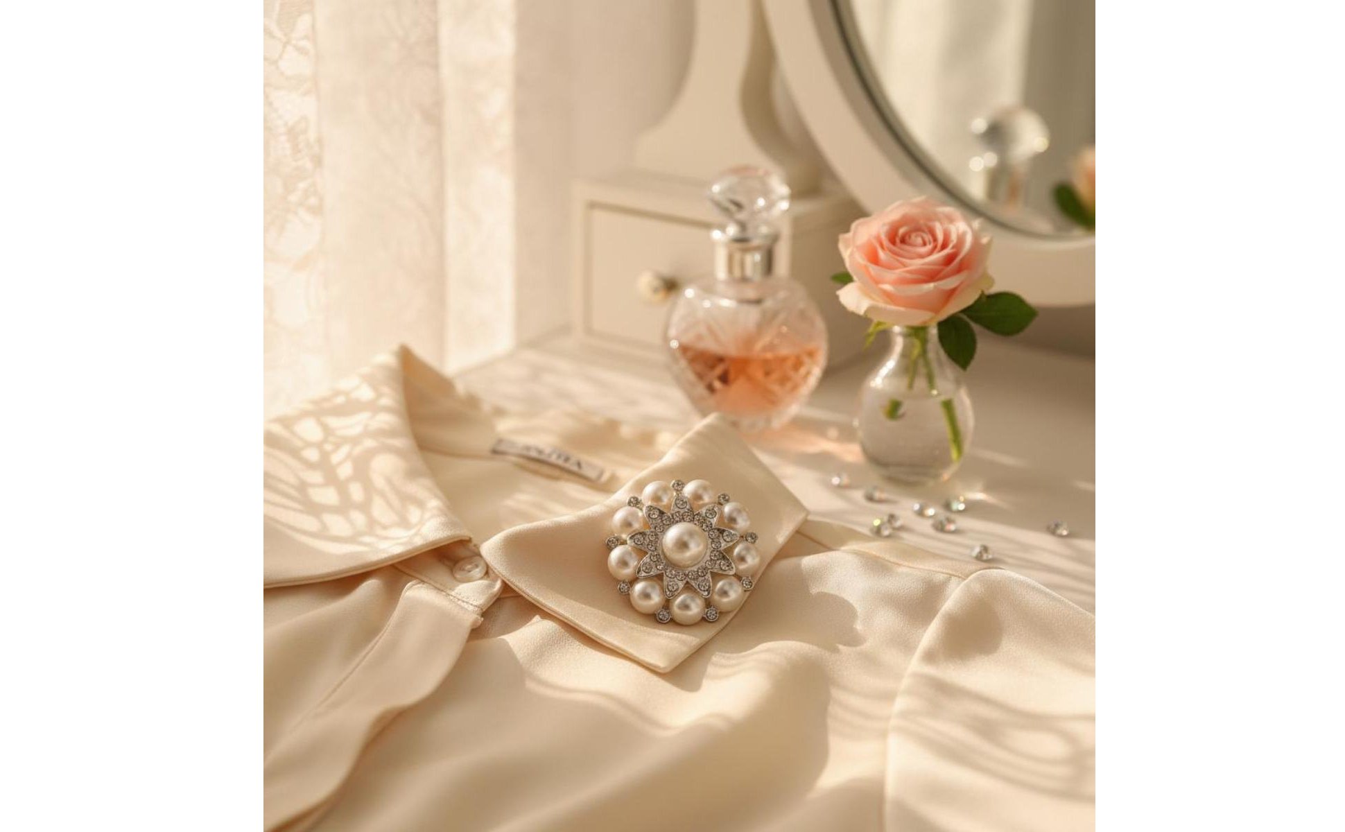 Bouton Perle et Cristal Design Élégant Bouton Rond Perles et Cristal Haute