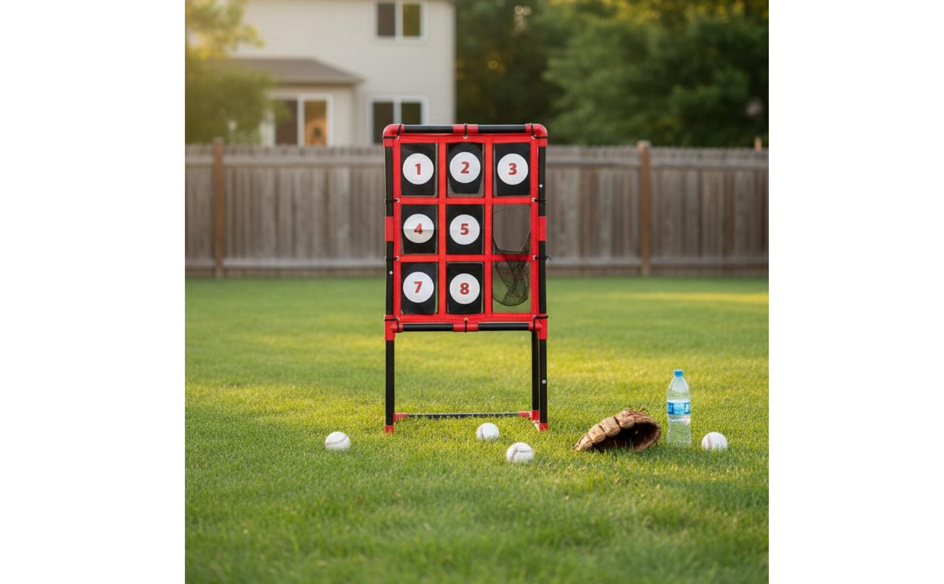 9 Pocket Pitcher Training Equipment Portable 9 Hole Pitching Net for Park, Gym