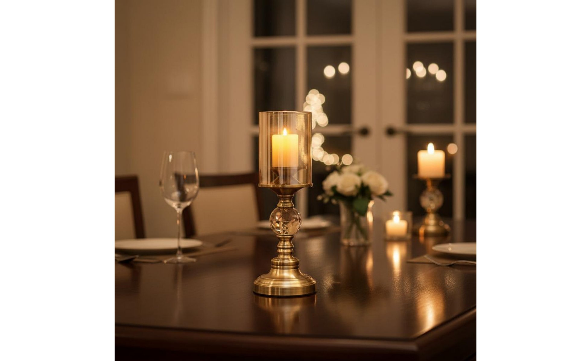 Crystal Storm Candle Holder Light Luxury Vintage Pedestal Candlestick