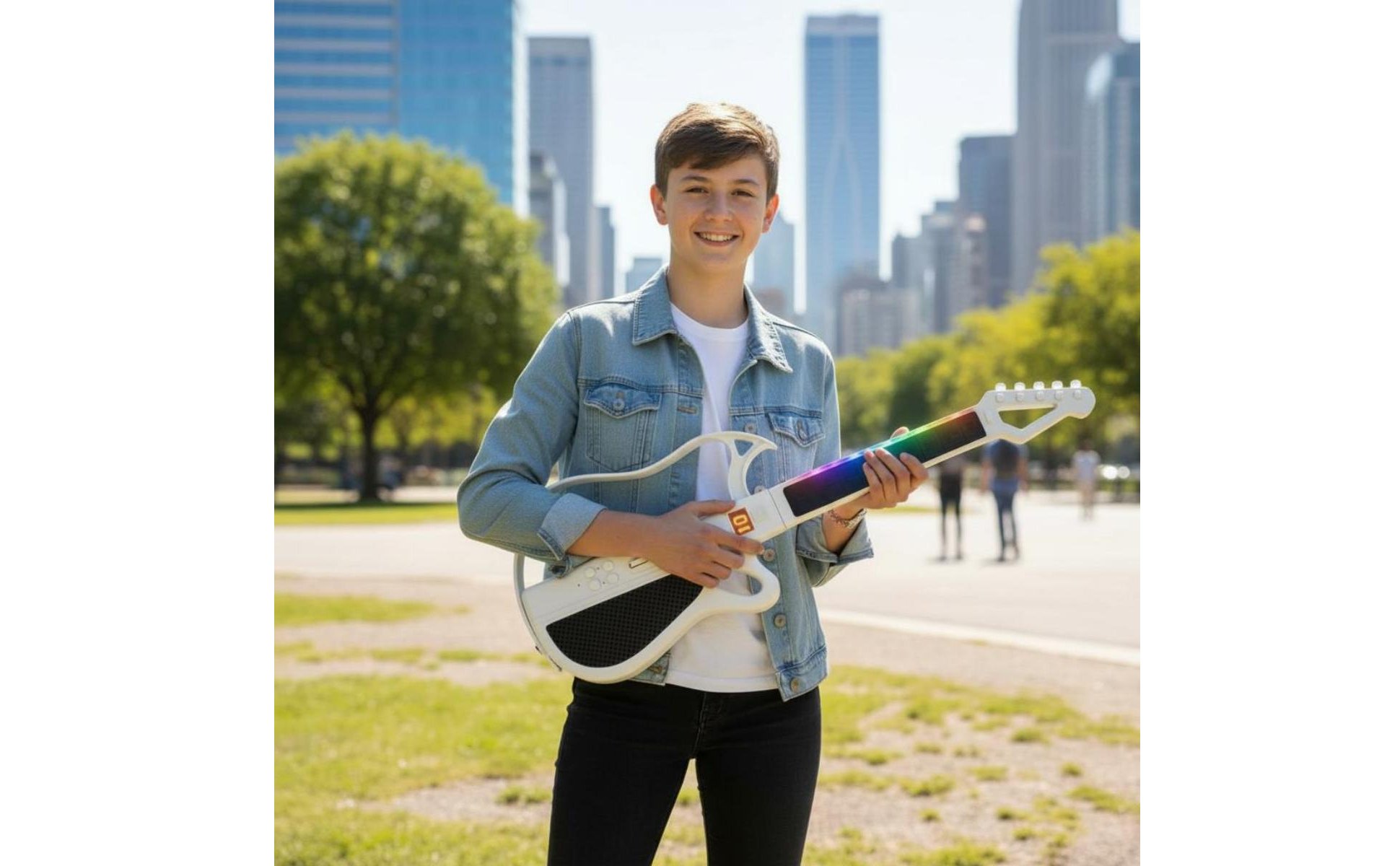 Smart Stringless Guitar Bluetooth Connectivity Light-up Learning Guitar