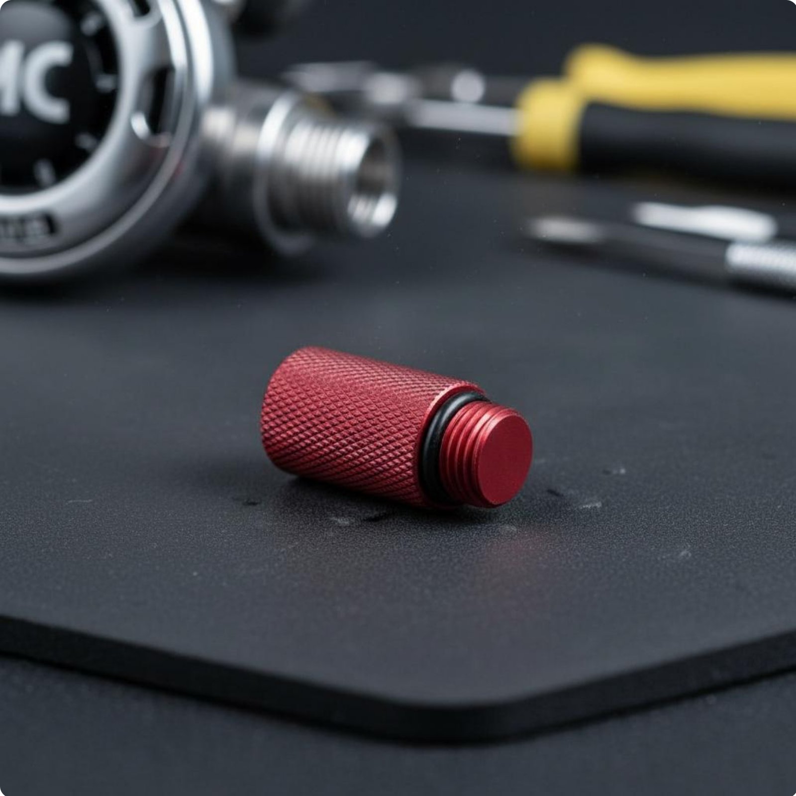 Primary Stage Service Plug Anodized Aluminum Regulator Port Dust Cap