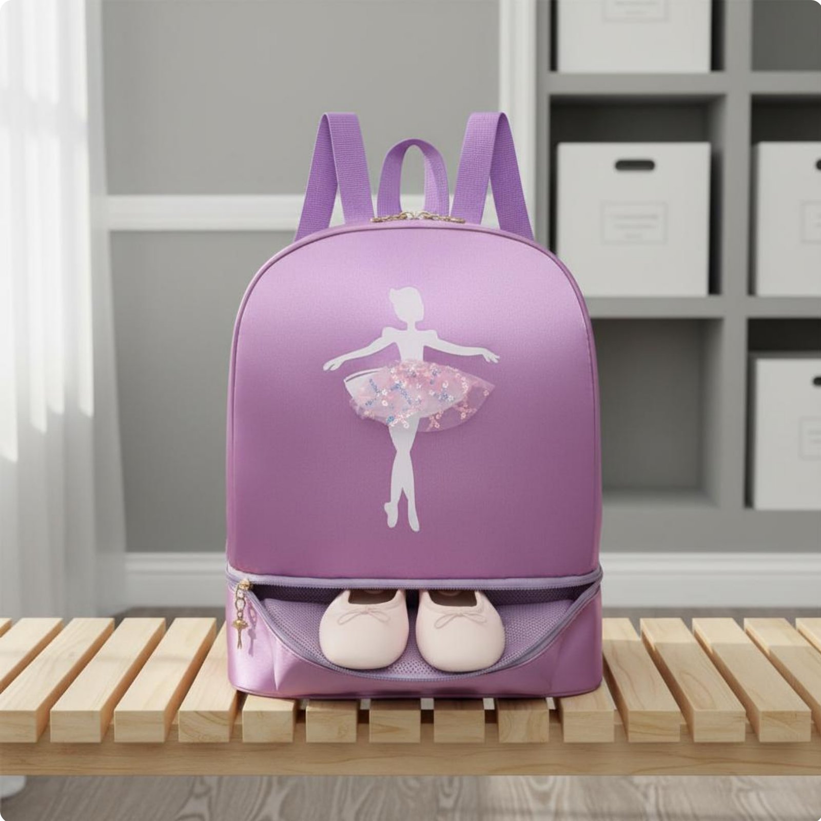 Dance Bag Shoe Compartment Water Resistant Girls Ballet Backpack