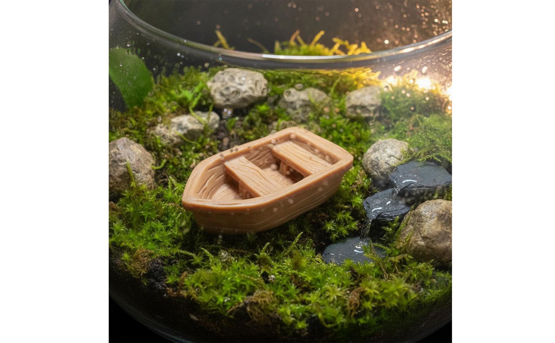Micro Landscape Boat Sinks in Water Aquarium Boat Decoration Waterproof
