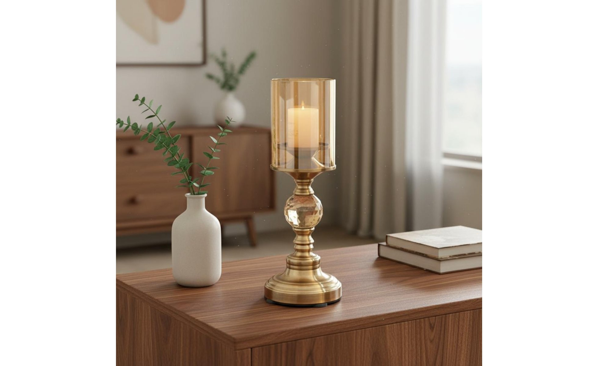 Crystal Storm Candle Holder Light Luxury Vintage Pedestal Candlestick