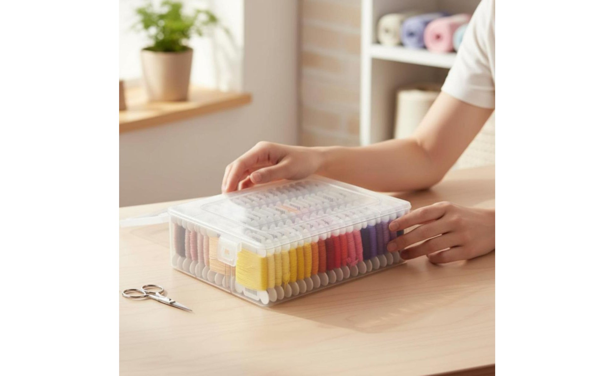 Cross Stitch Thread Kit Multi-Color Embroidery Floss Set Includes Storage Case