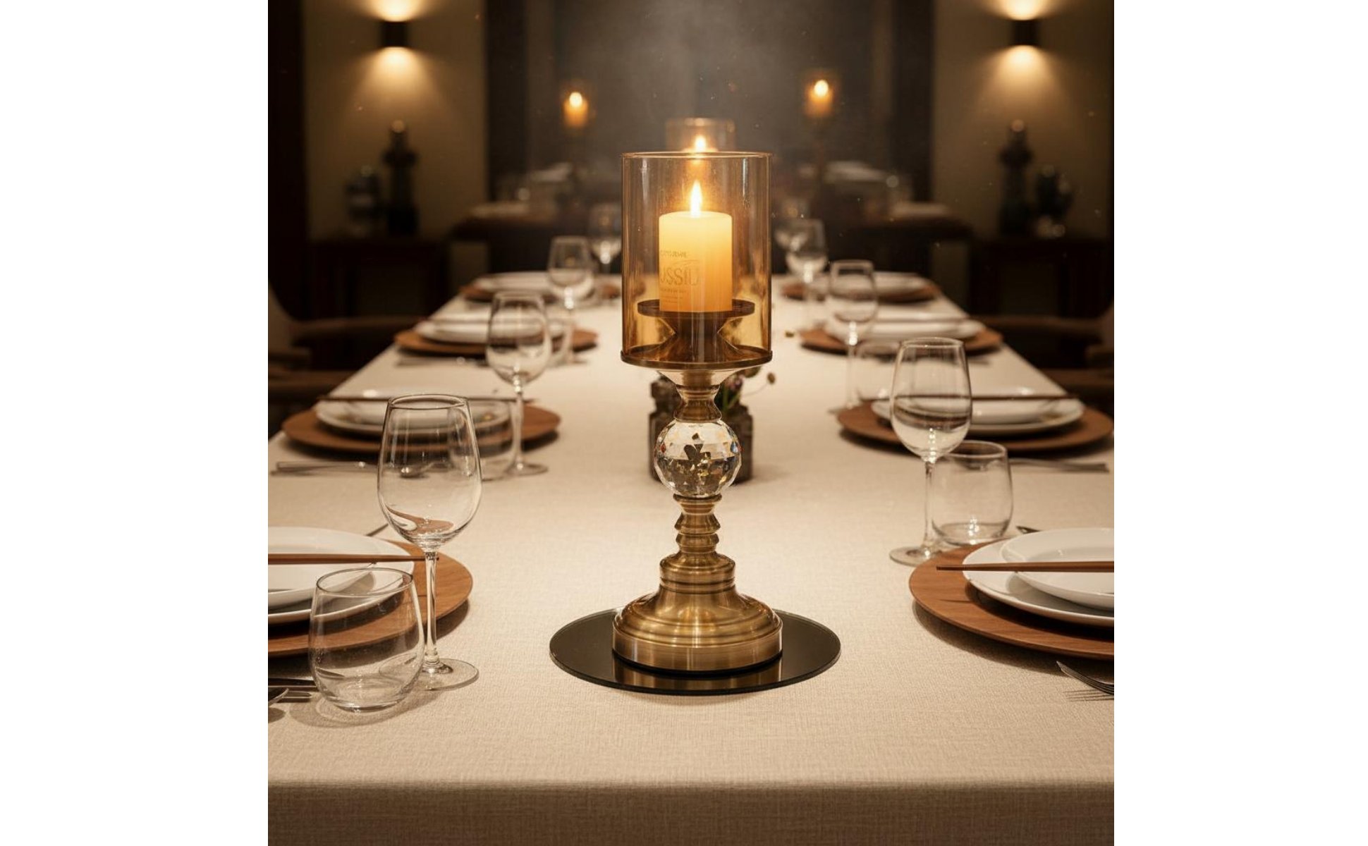 Crystal Storm Candle Holder Light Luxury Vintage Pedestal Candlestick