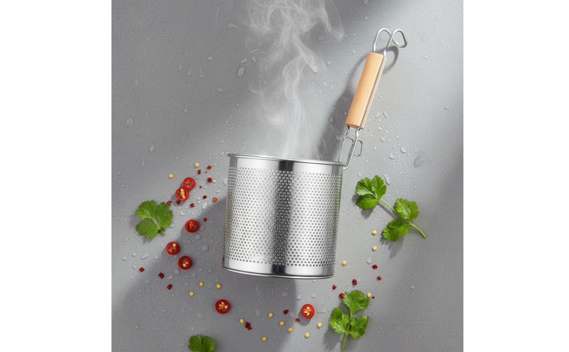 Steaming Pot Colander Multi-Function Pasta Strainer Container Easy to Clean