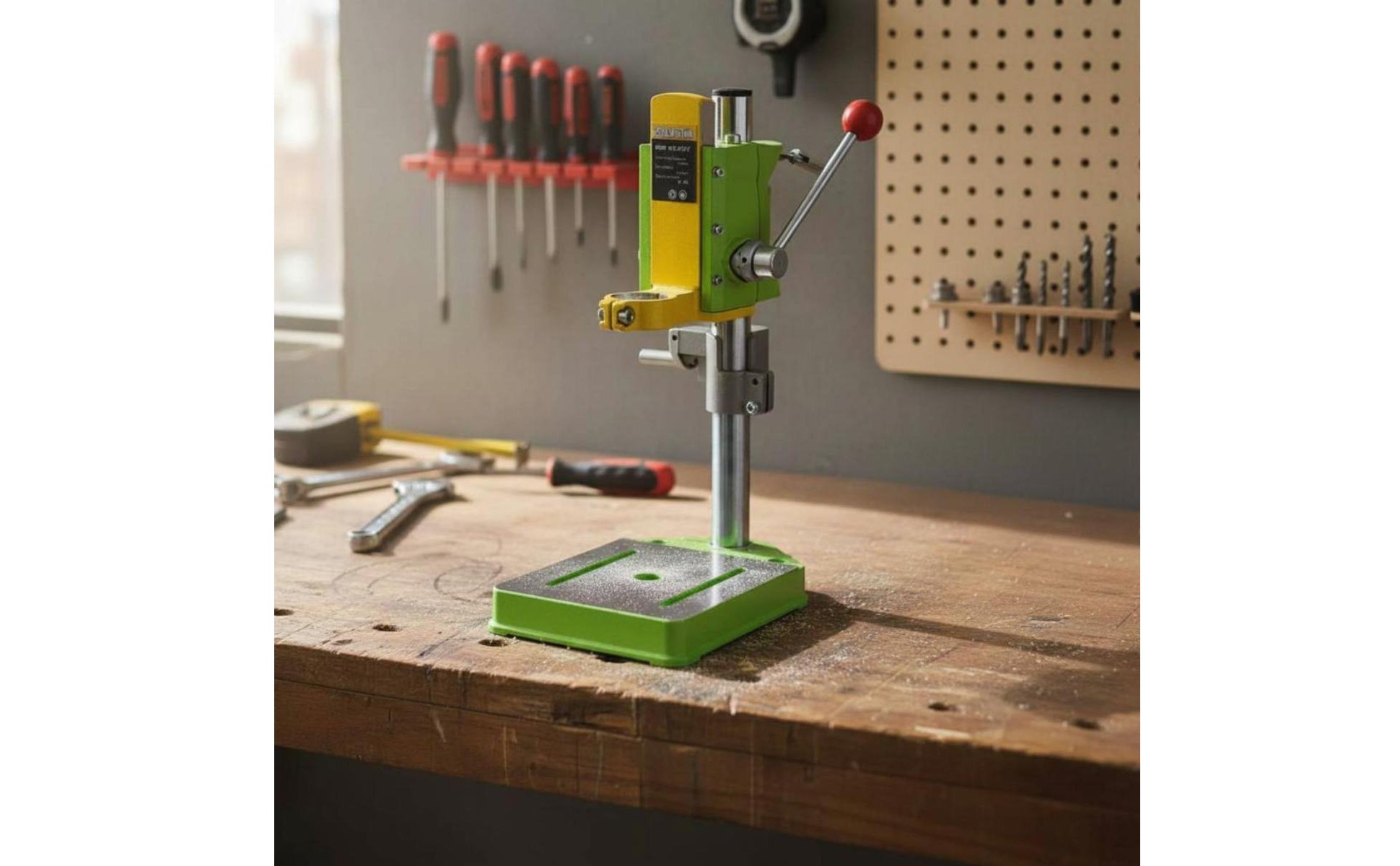 Compact Press Stand Stand 90 Degree Rotation Electric Bench Mount for Garage
