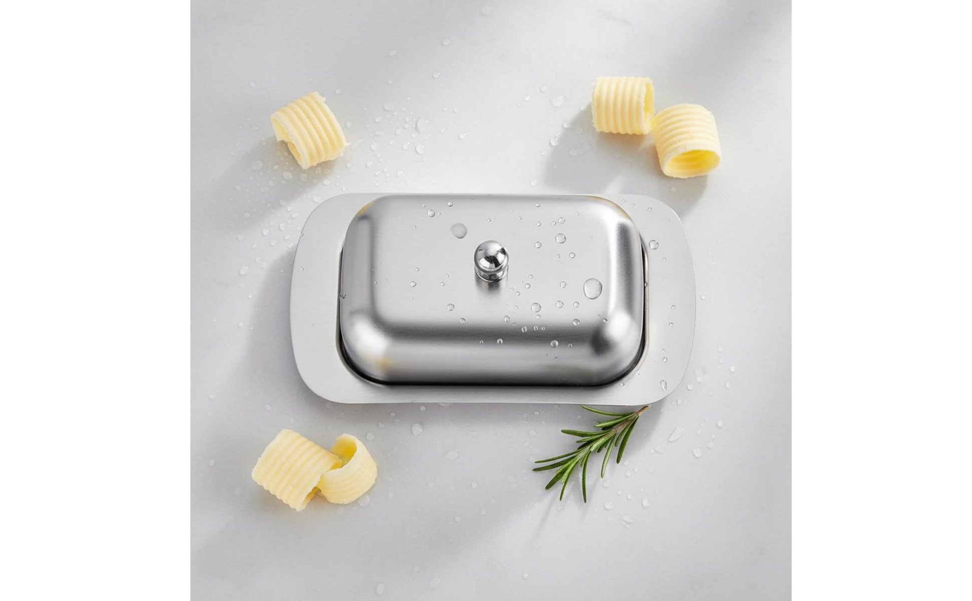 Stainless Steel Butter Dish Rust-Resistant Butter Container with Lid for Kitchen