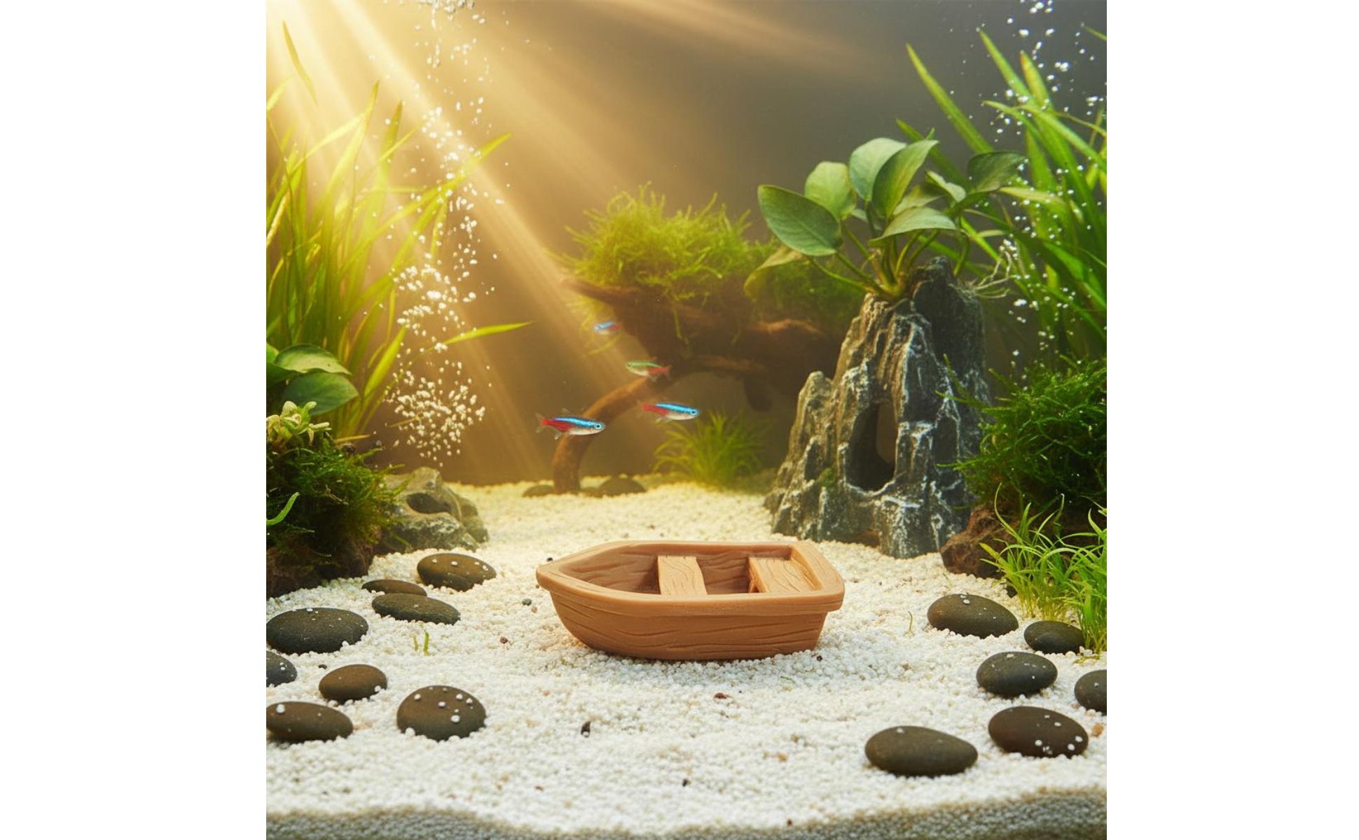 Micro Landscape Boat Sinks in Water Aquarium Boat Decoration Waterproof