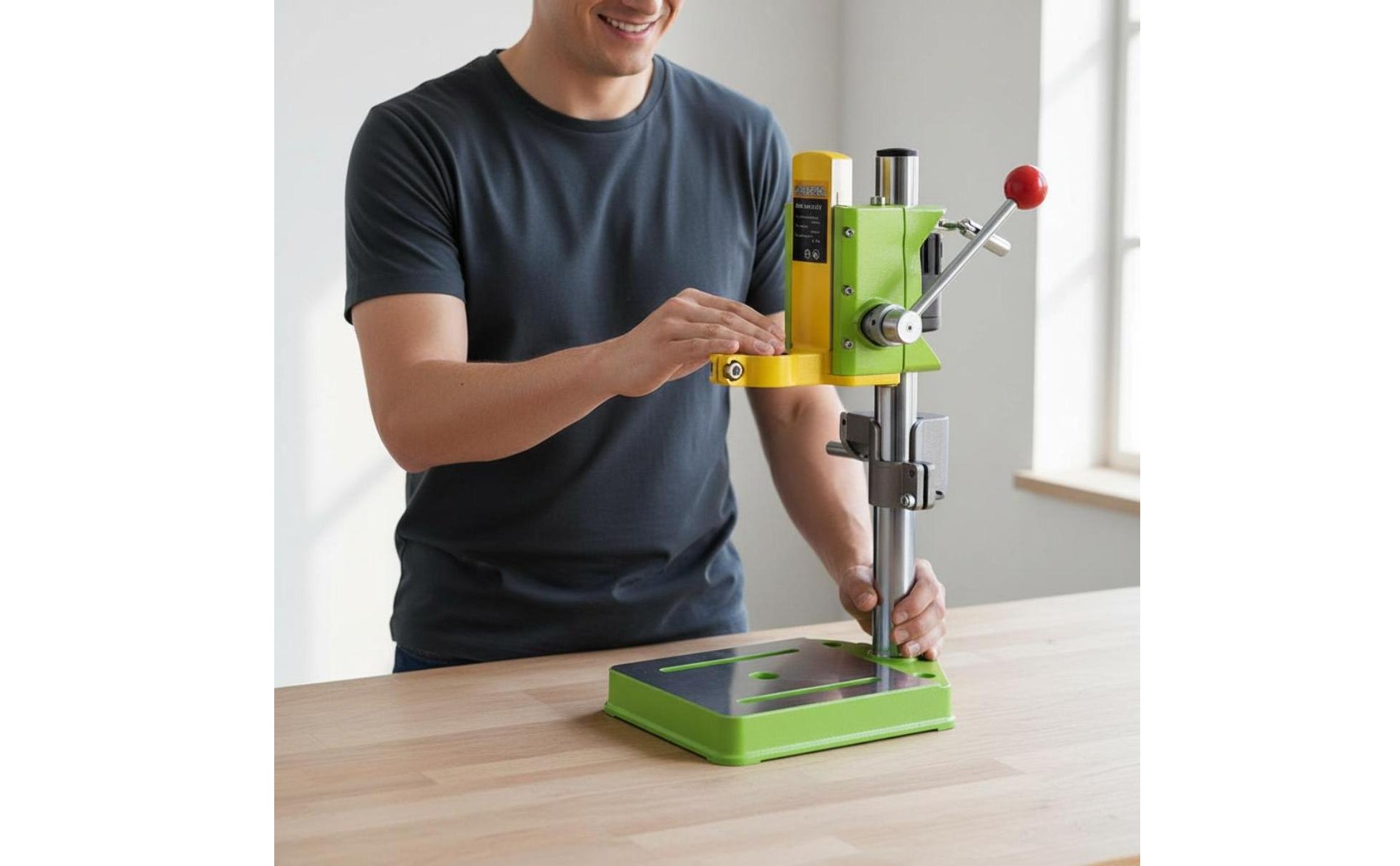 Compact Press Stand Stand 90 Degree Rotation Electric Bench Mount for Garage