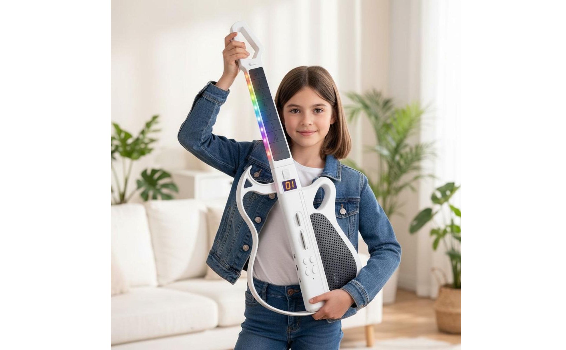 Smart Stringless Guitar Bluetooth Connectivity Light-up Learning Guitar