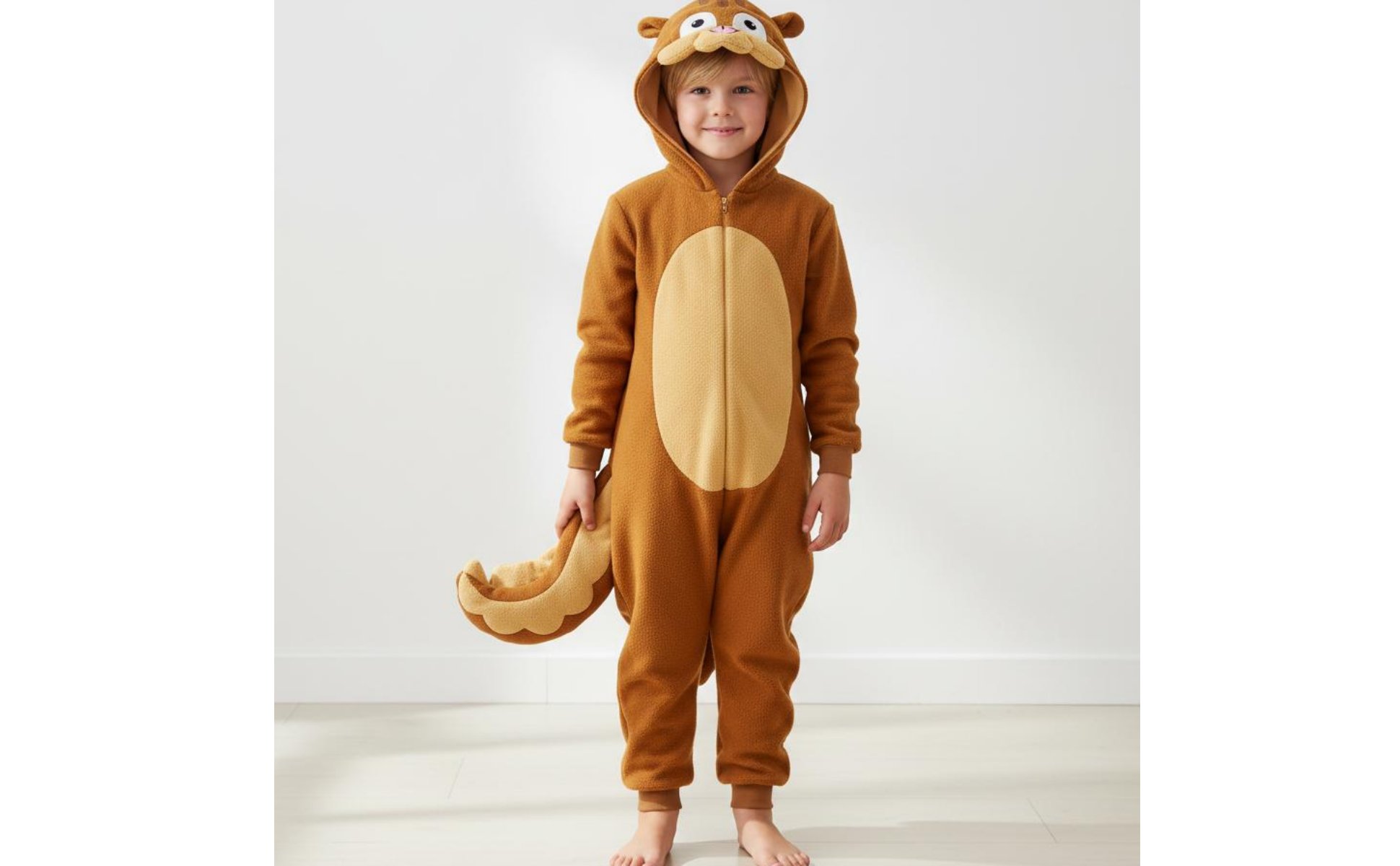 Kids Squirrel Costume Single-Piece Design Squirrel Role-Play Outfit