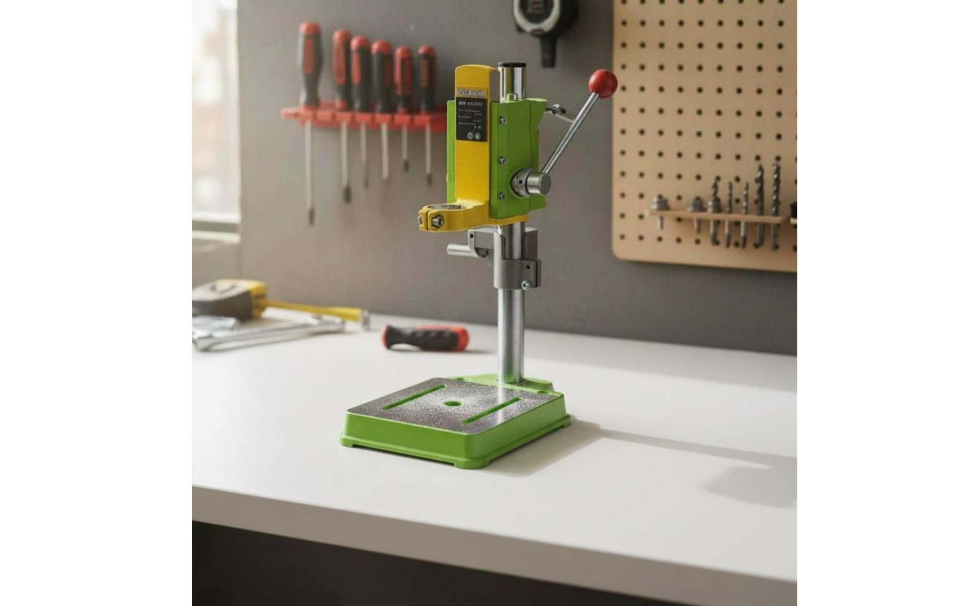 Compact Press Stand Stand 90 Degree Rotation Electric Bench Mount for Garage