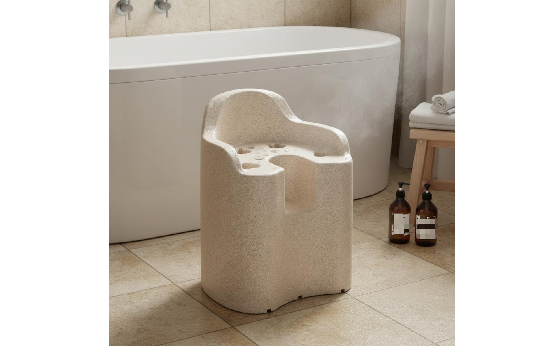 Expanded Polypropylene Shower Chair Waterproof Anti-Slip Bath Stool Strong