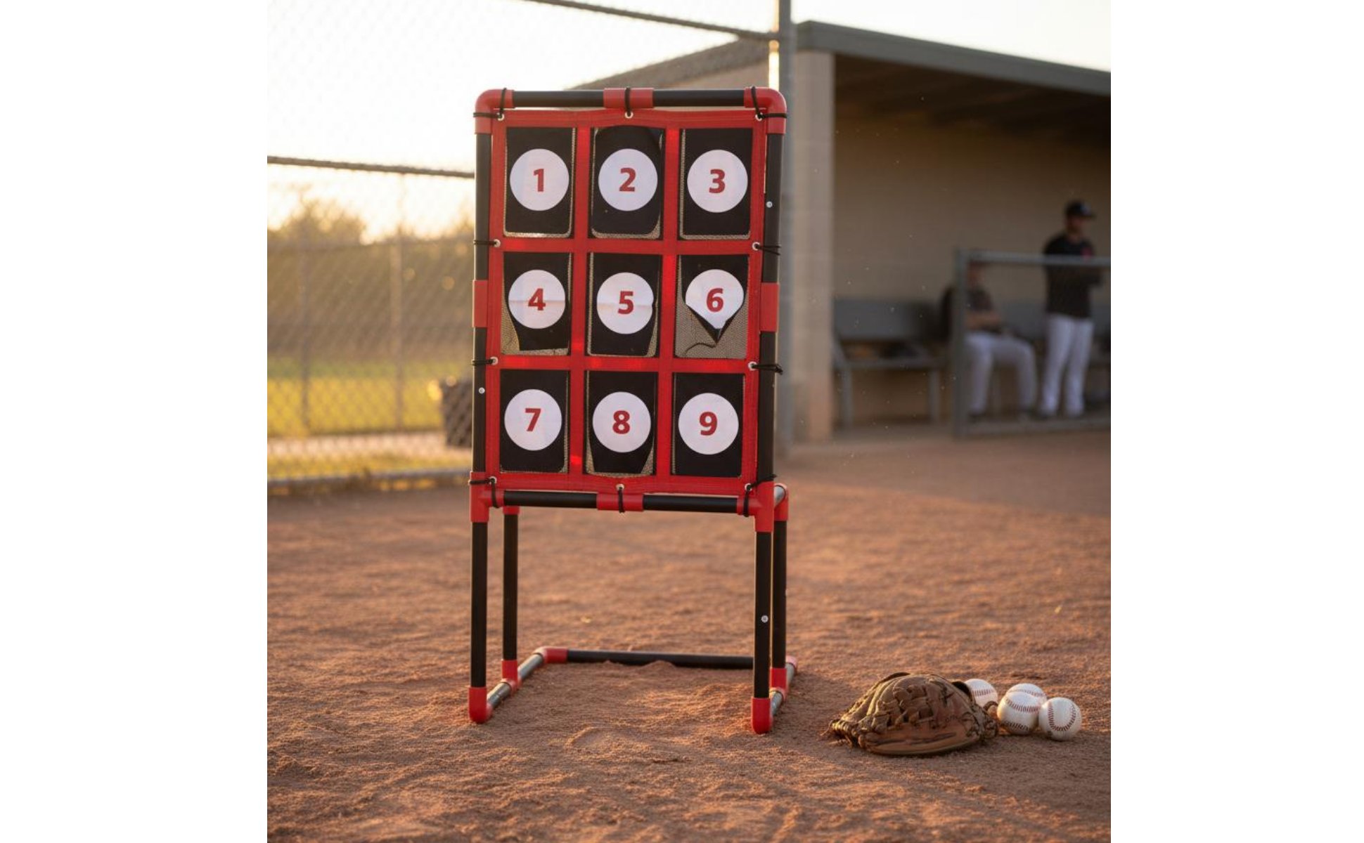 9 Pocket Pitcher Training Equipment Portable 9 Hole Pitching Net for Park, Gym