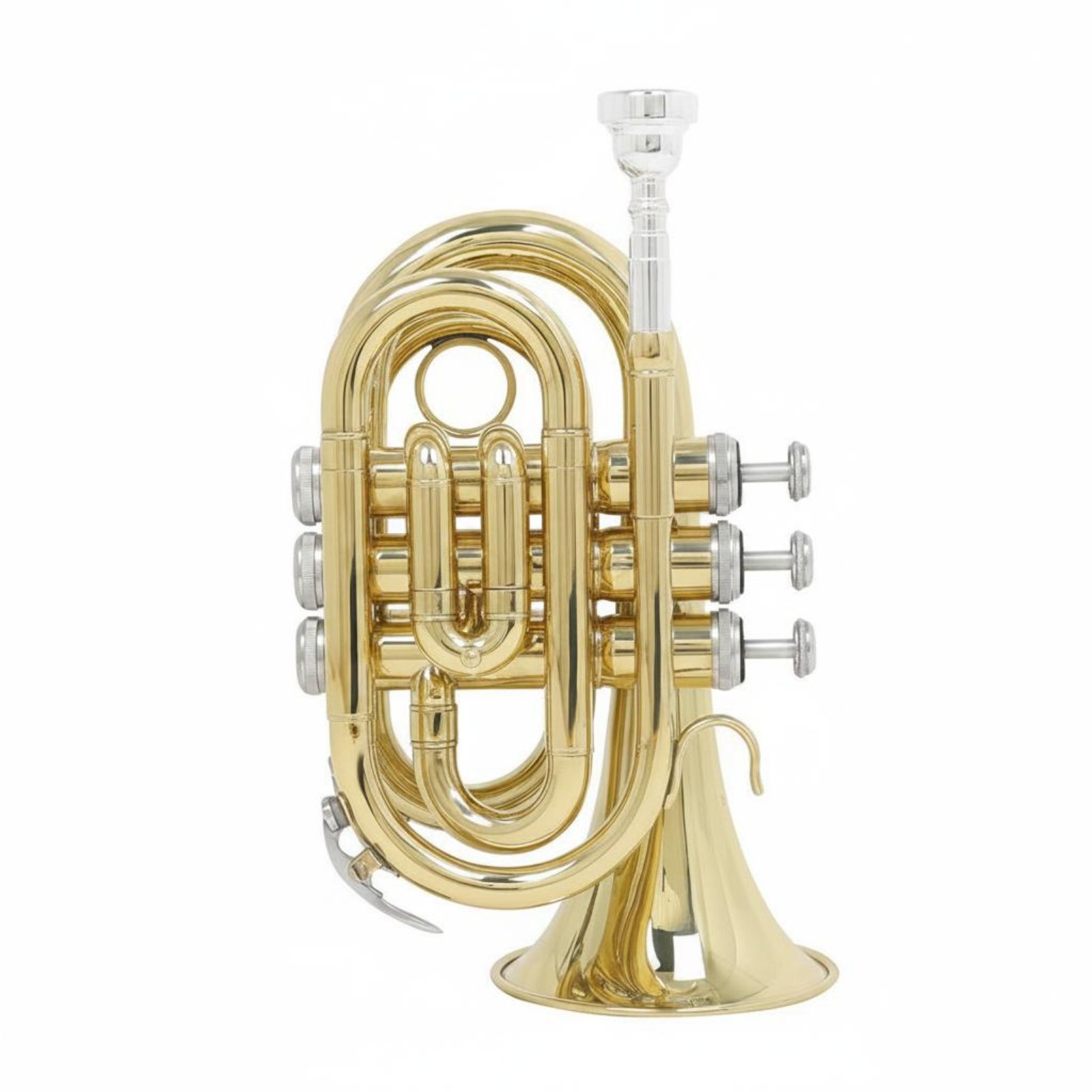 Brass Palm Trumpet Anti-Slip Buttons B-Flat Mini Trumpet for Beginners, Students