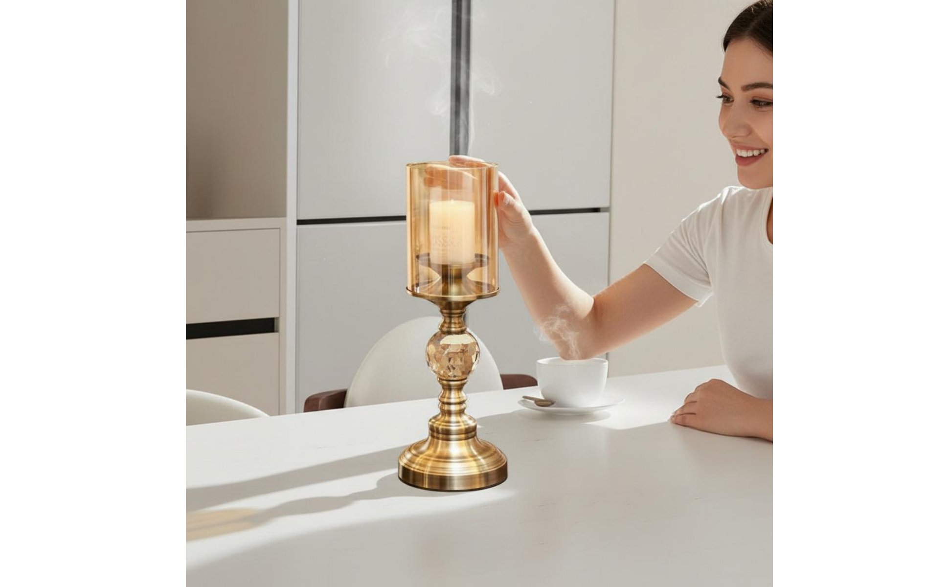 Crystal Storm Candle Holder Light Luxury Vintage Pedestal Candlestick