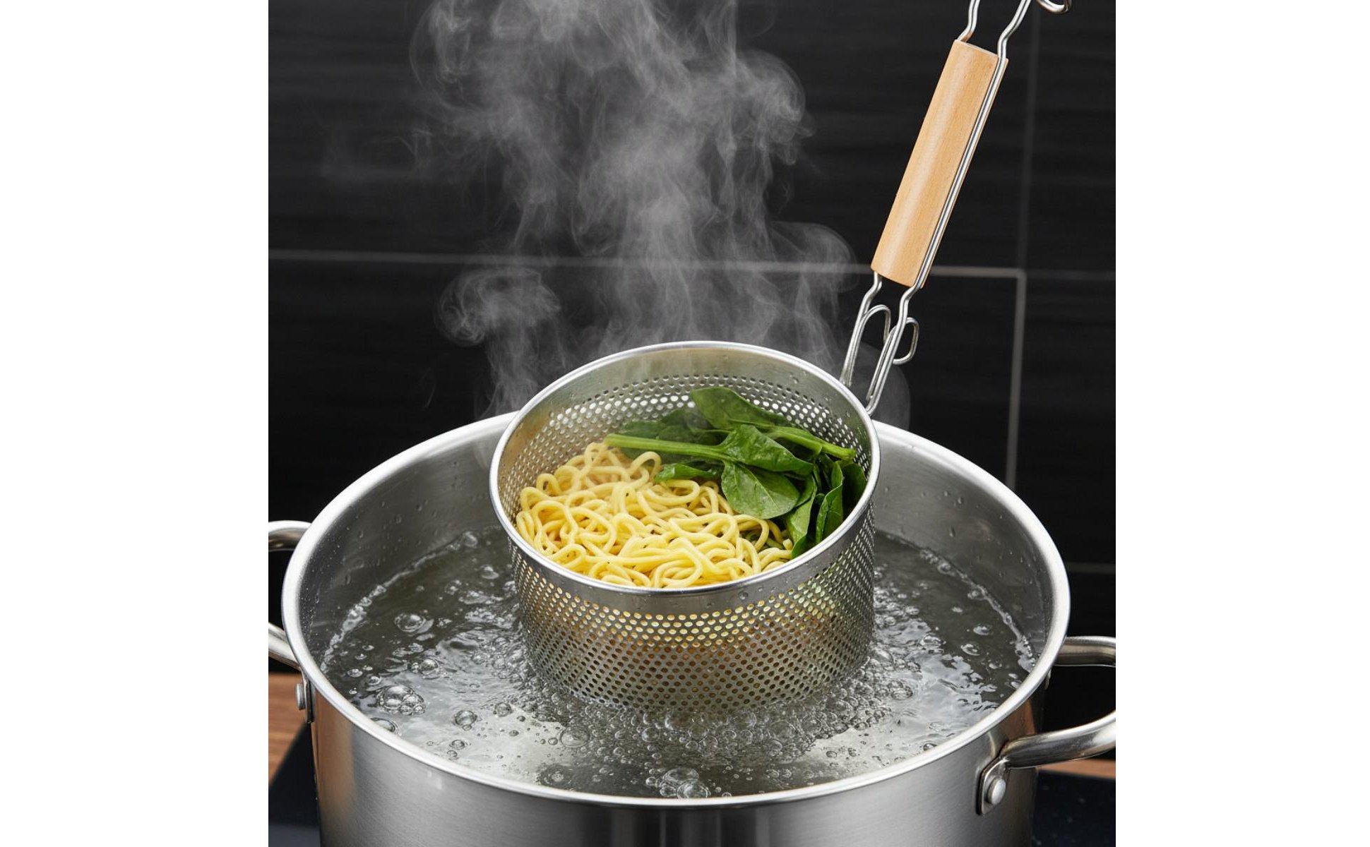 Steaming Pot Colander Multi-Function Pasta Strainer Container Easy to Clean