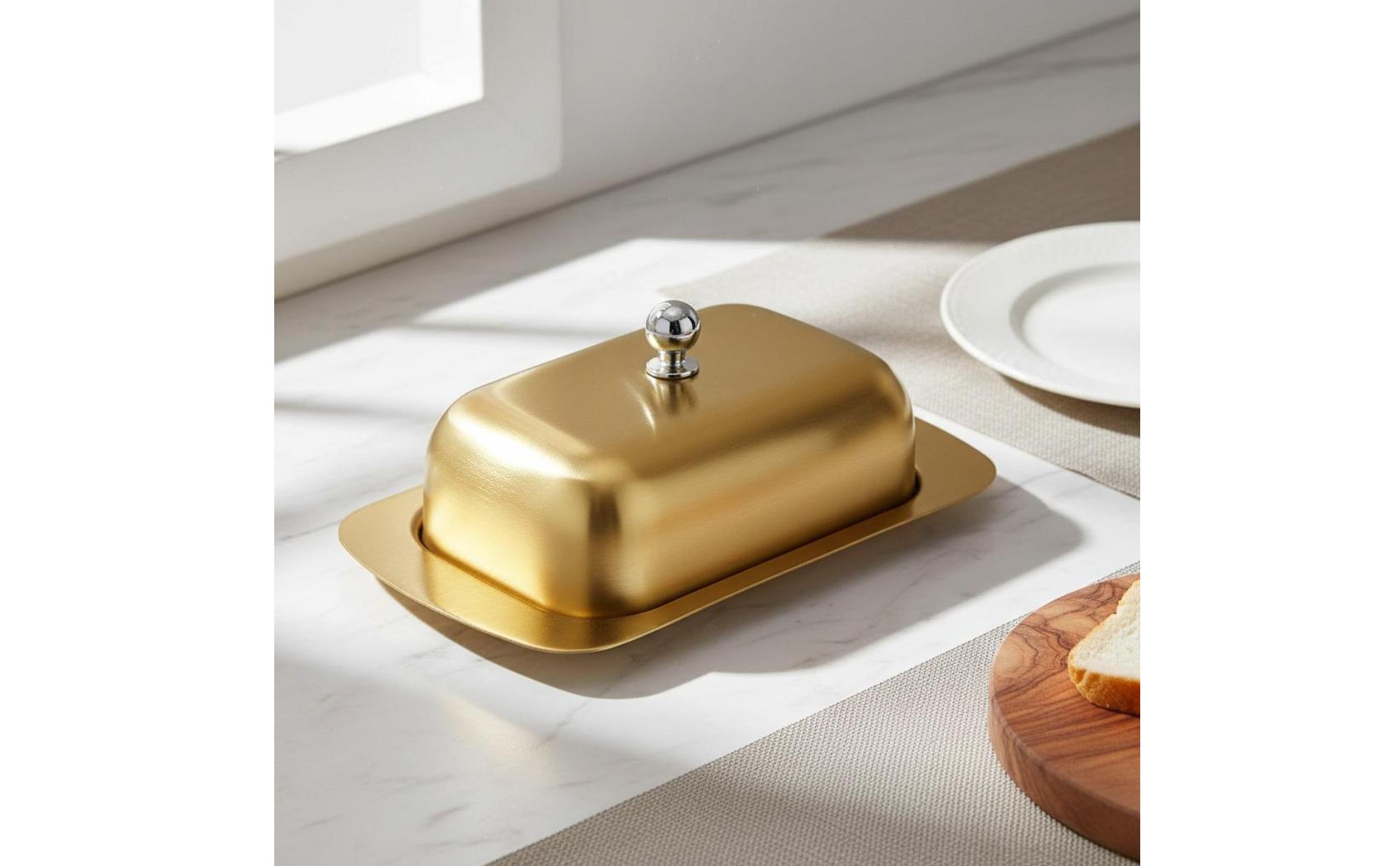 Stainless Steel Butter Dish Rust-Resistant Butter Container with Lid for Kitchen