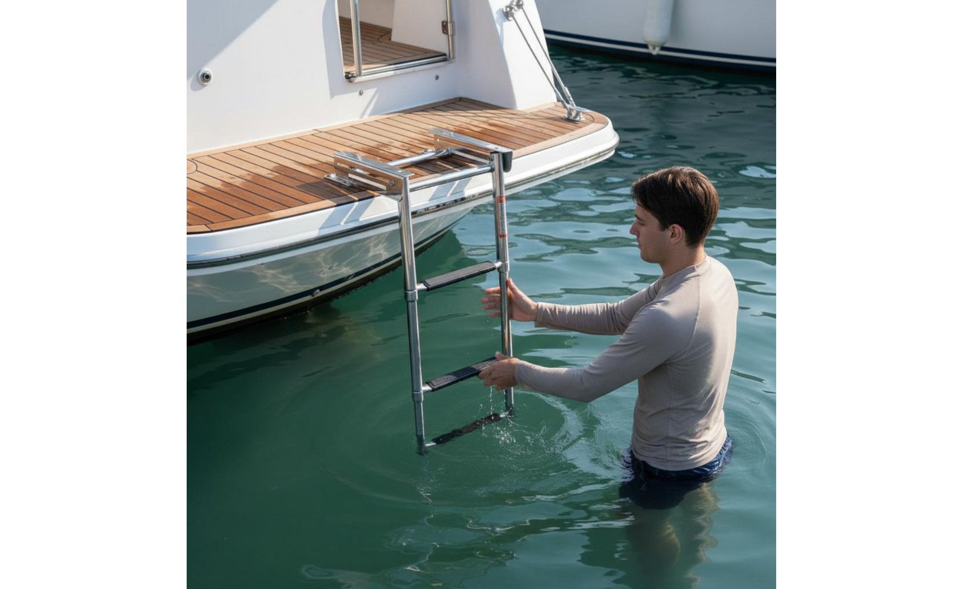 Telescoping Boat Ladder Foldable Folding Boarding Ladder