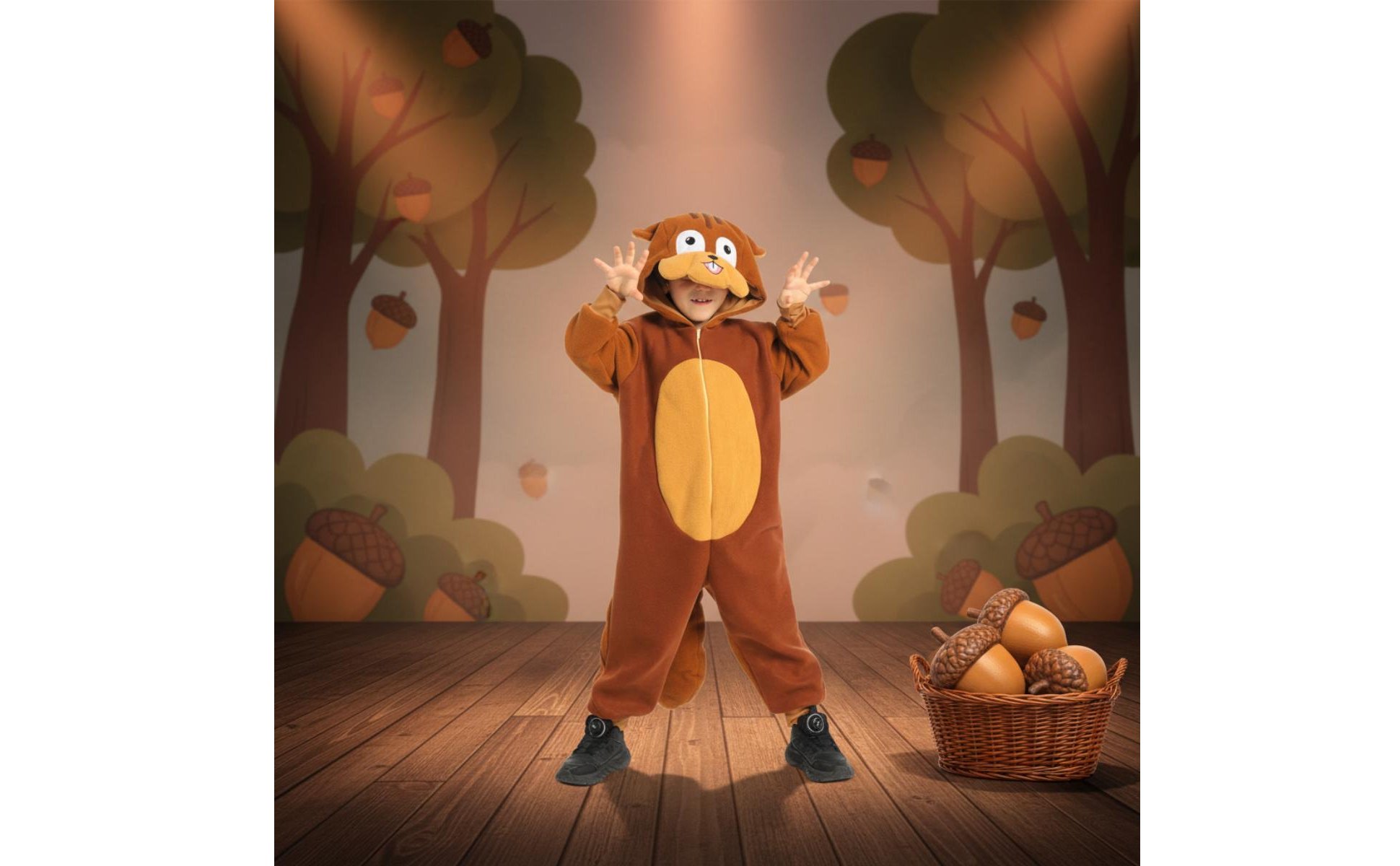 Kids Squirrel Costume Single-Piece Design Squirrel Role-Play Outfit