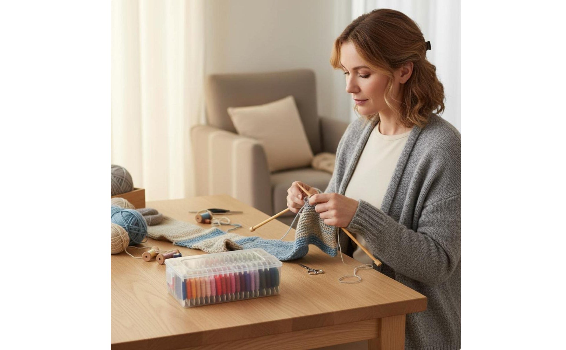 Cross Stitch Thread Kit Multi-Color Embroidery Floss Set Includes Storage Case