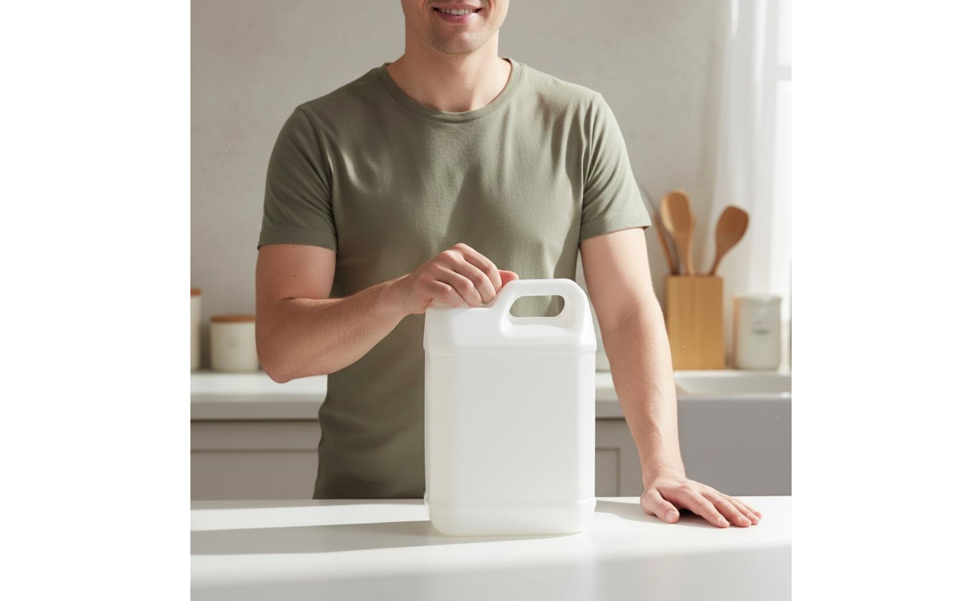 Food-Safe Plastic Jug Versatile Large Capacity Oil Bottle Leak-Resistant