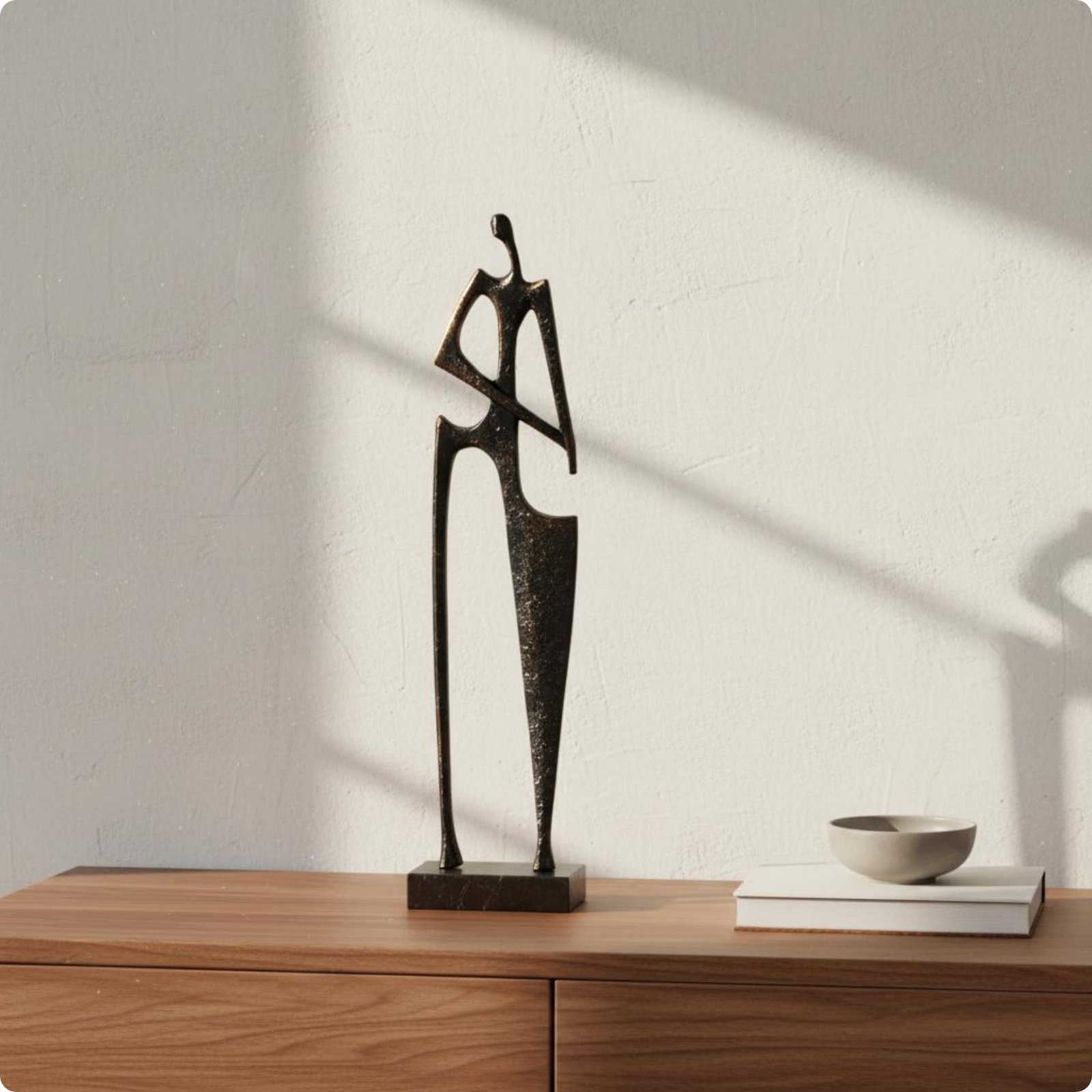 Abstract Human Figure Unique Design Modern Art Statue Artisanal for Bookshelf