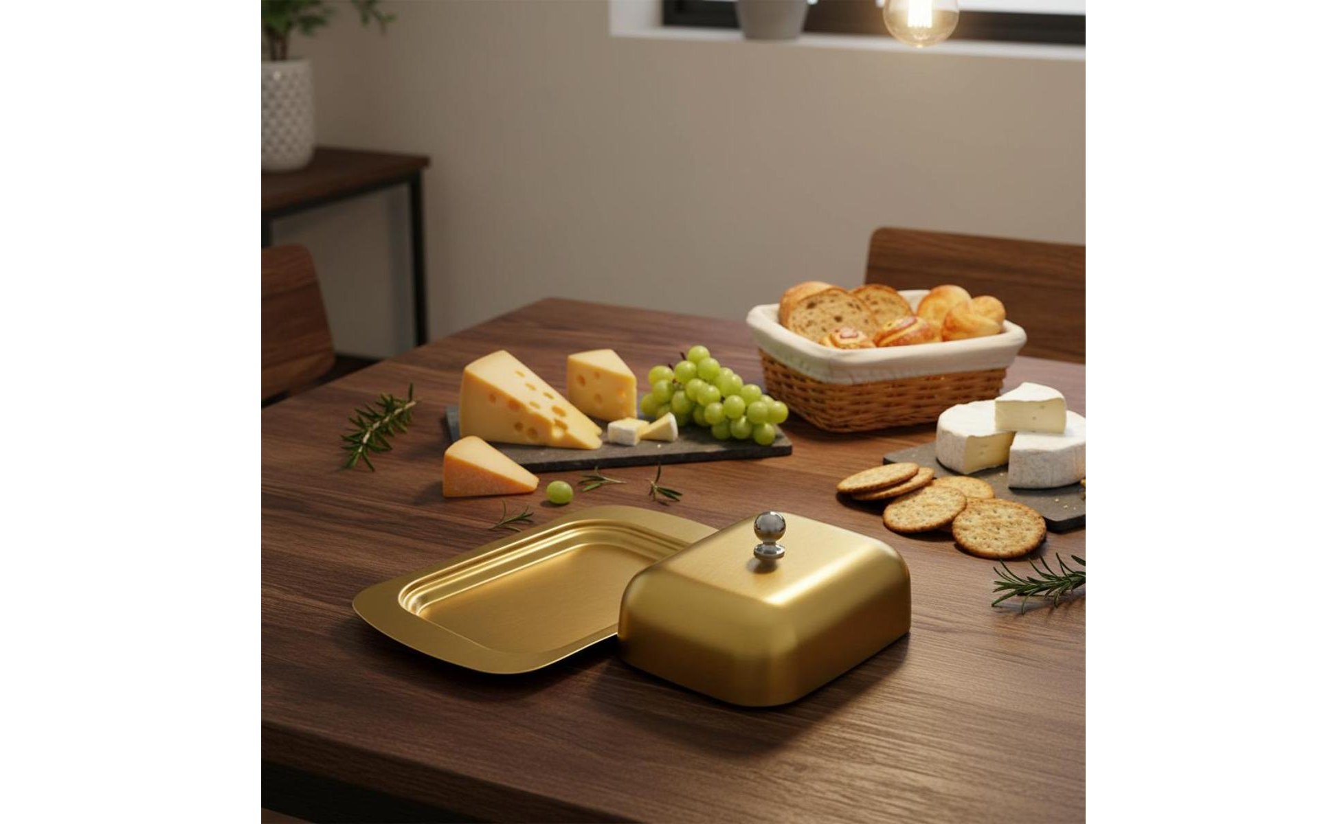 Stainless Steel Butter Dish Rust-Resistant Butter Container with Lid for Kitchen