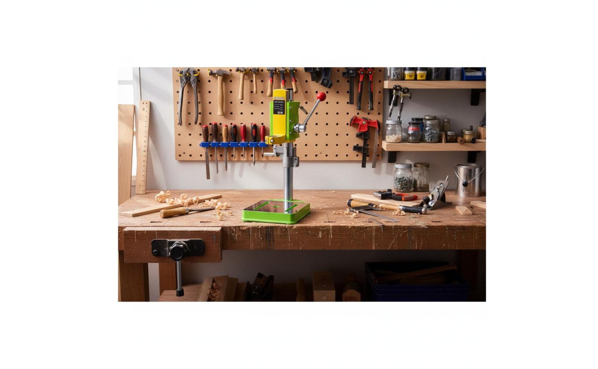 Compact Press Stand Stand 90 Degree Rotation Electric Bench Mount for Garage