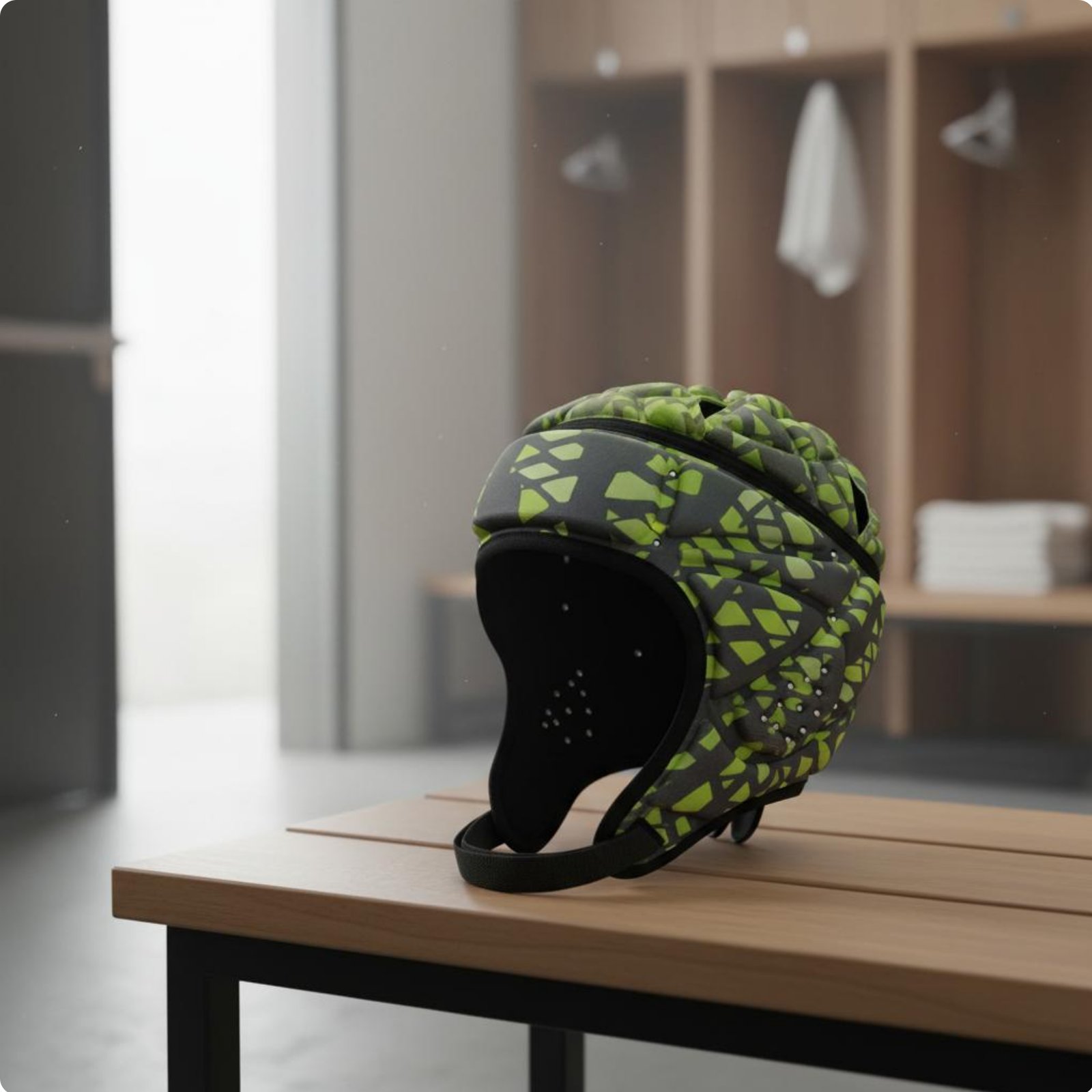 Futbol Goalie Helmet Breathable Padded Head Guard Adjustable Fit for