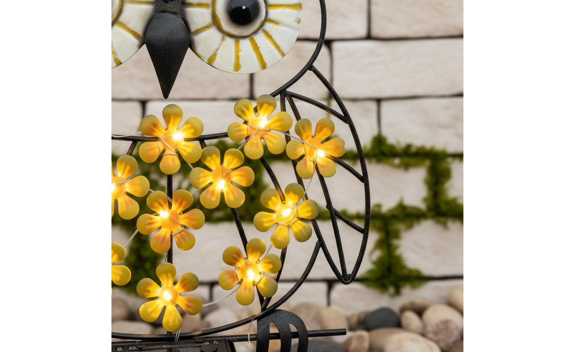 Metal Owl Yard Light Easy Installation LED Owl Garden Lamp Auto On/deactivate