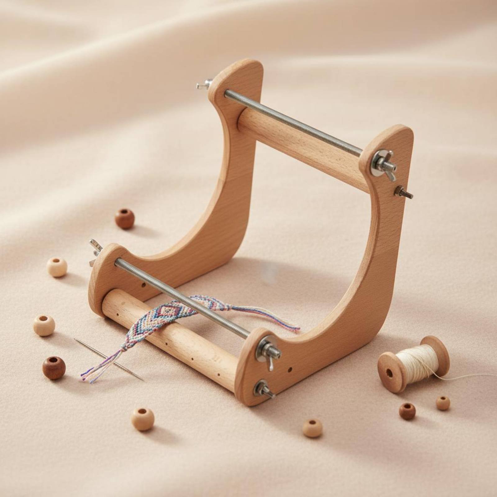 Holzperlen Webstuhl DIY verstellbar Armband Webstuhl Massivholzbau - Produktbild 3