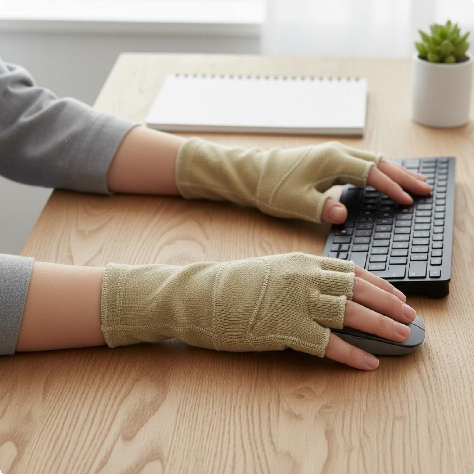 Fingerloser Kompressionshandschuh atmungsaktiv Handgelenkbandage mit Daumenloch