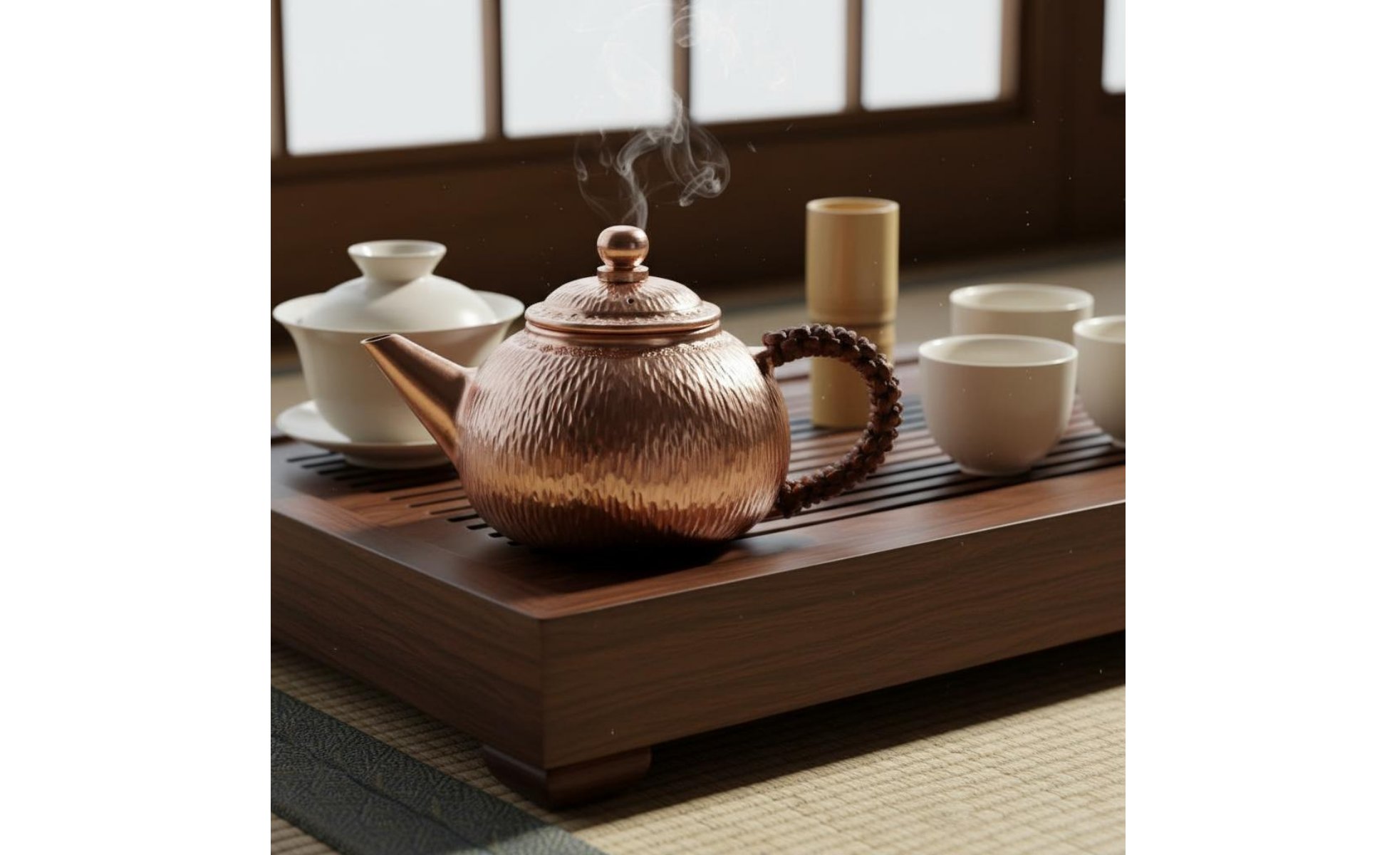 Handmade Copper Teapot No Coating Hammered Copper Tea Kettle Uncoated Interior