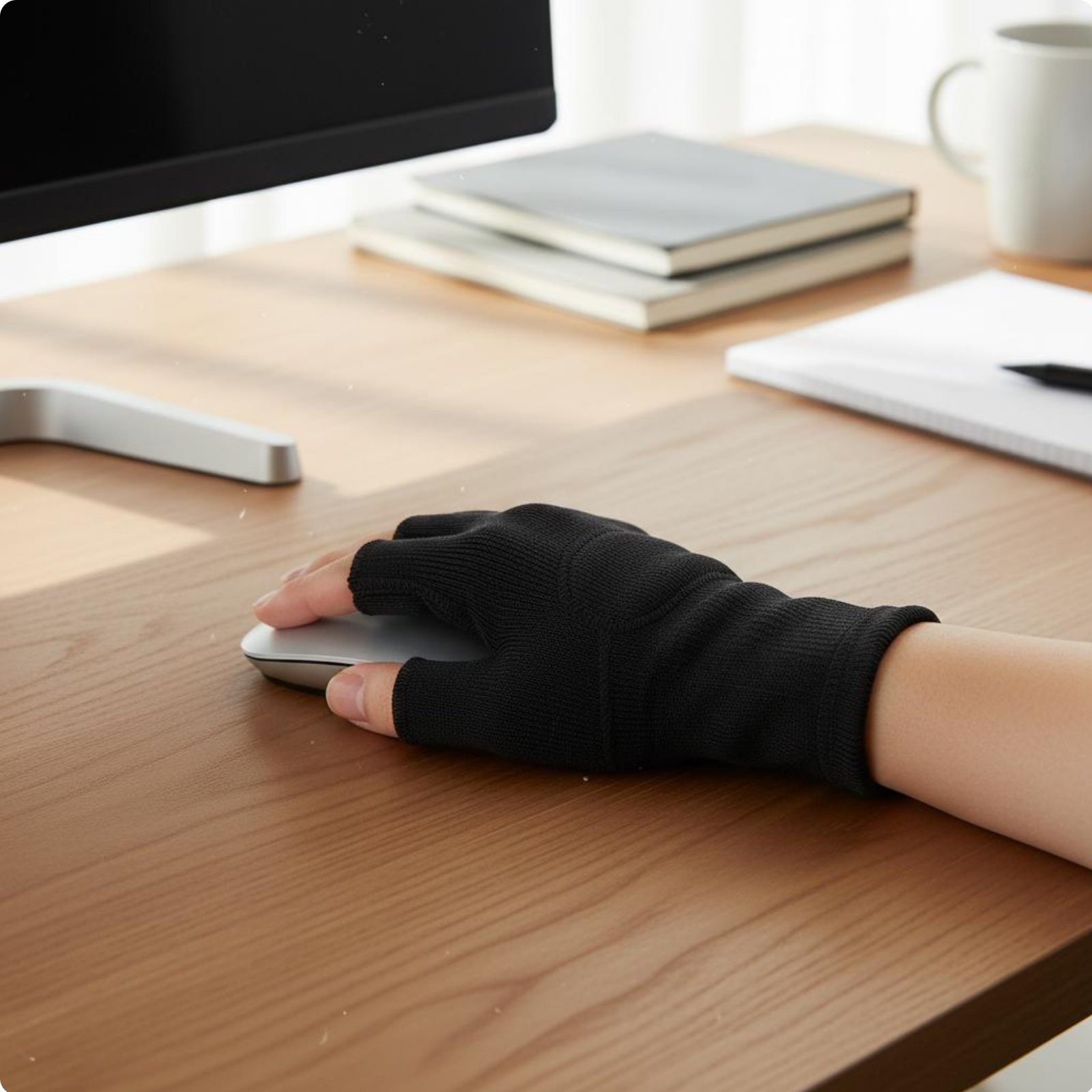 Fingerloser Kompressionshandschuh atmungsaktiv Handgelenkbandage mit Daumenloch