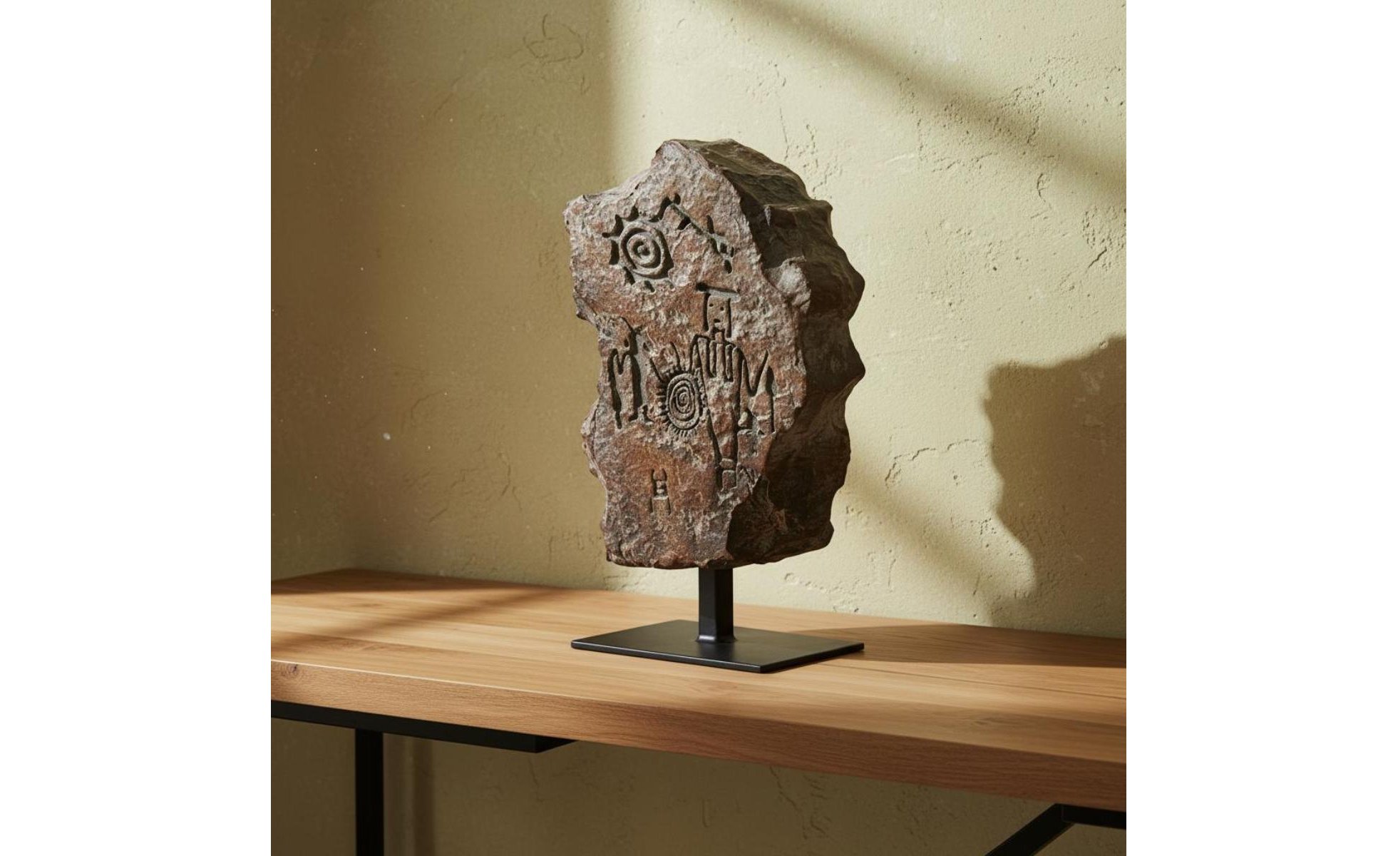 Primitive Rock Art Sculpture Wabi-Sabi Aesthetic Tribal Art Tabletop Ornament